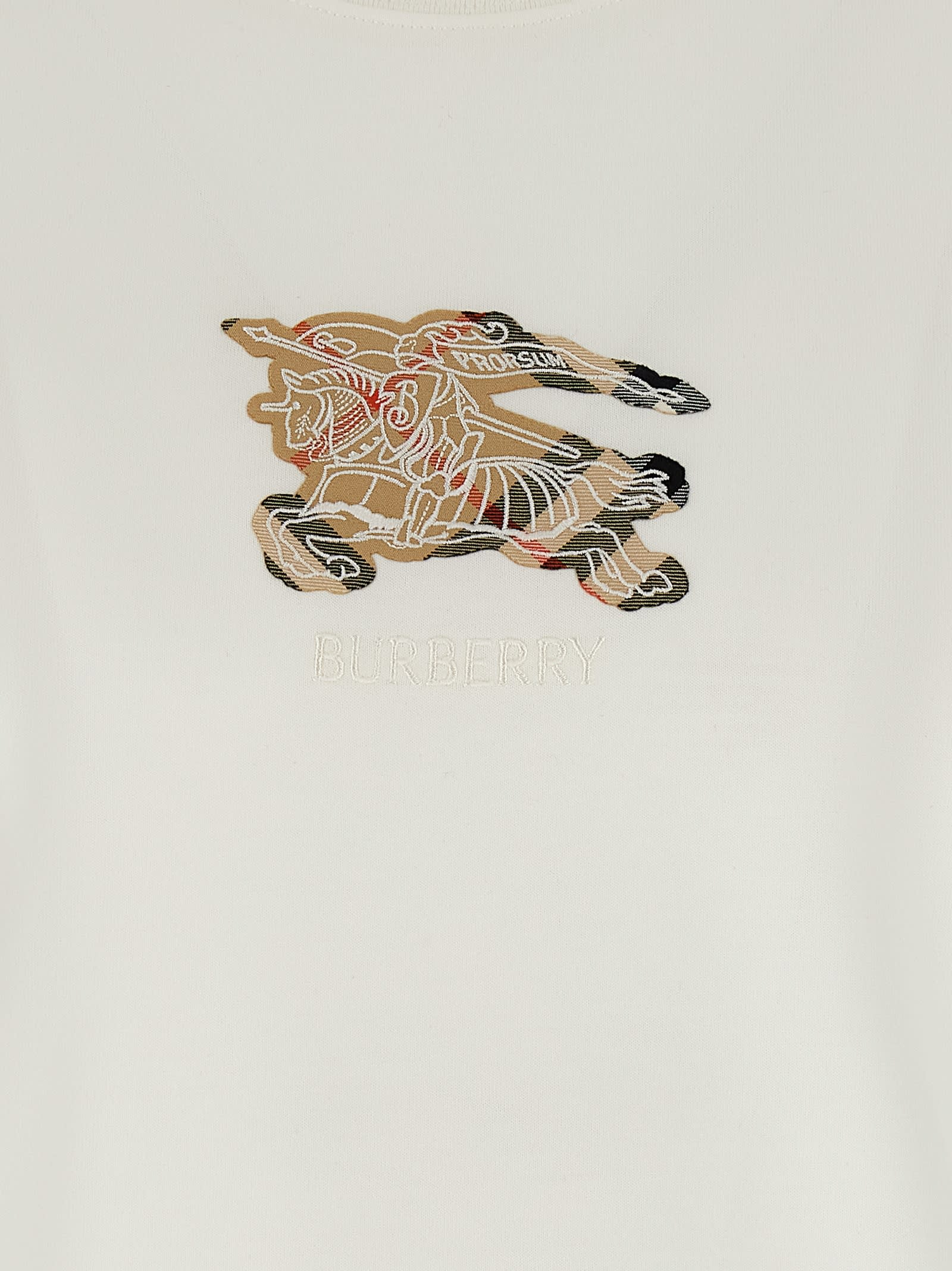 Burberry Graphic Print Crew Neck Short Sleeve T-shirt In White