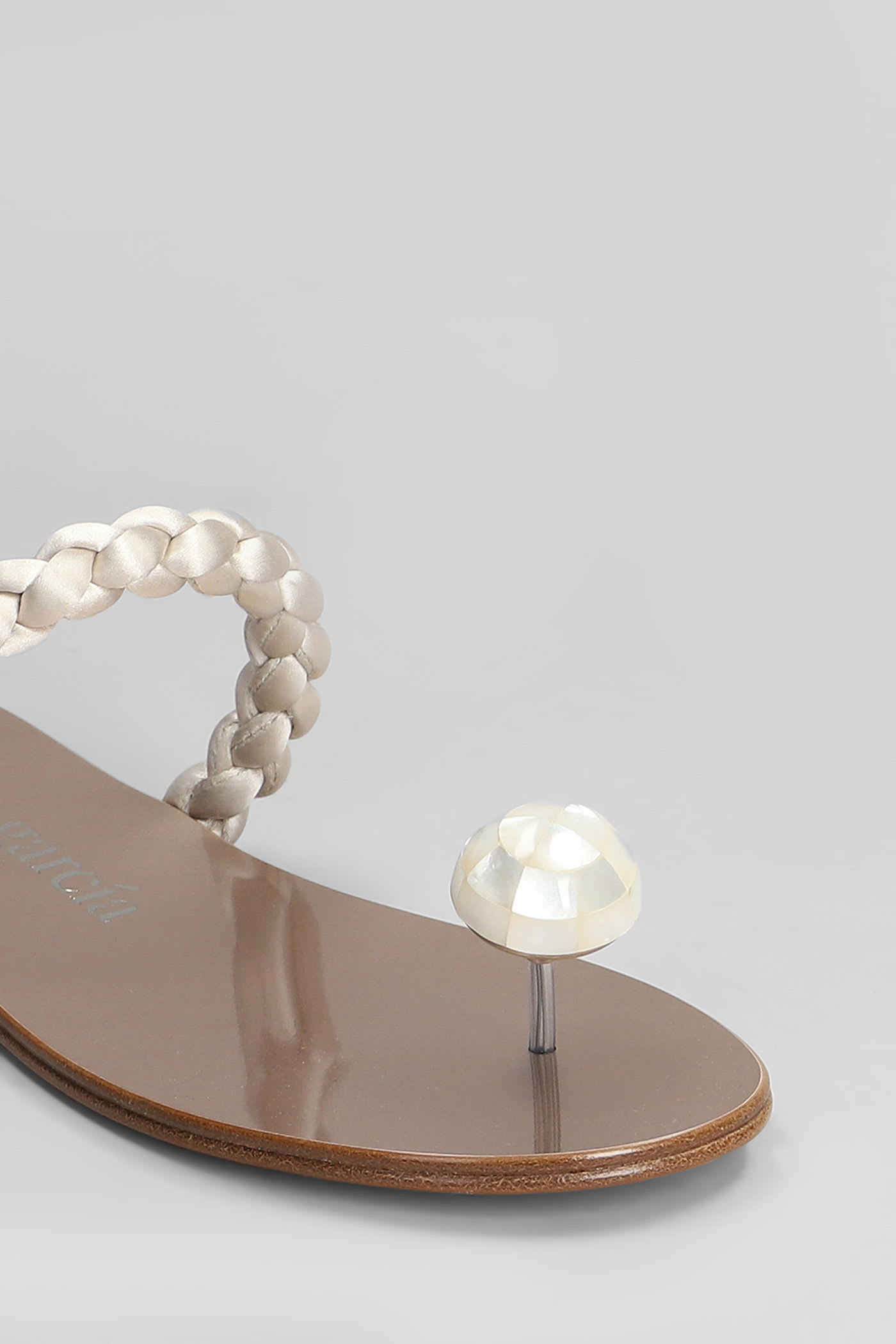 Pedro Garcia Pipa Flats In White Satin In Multi