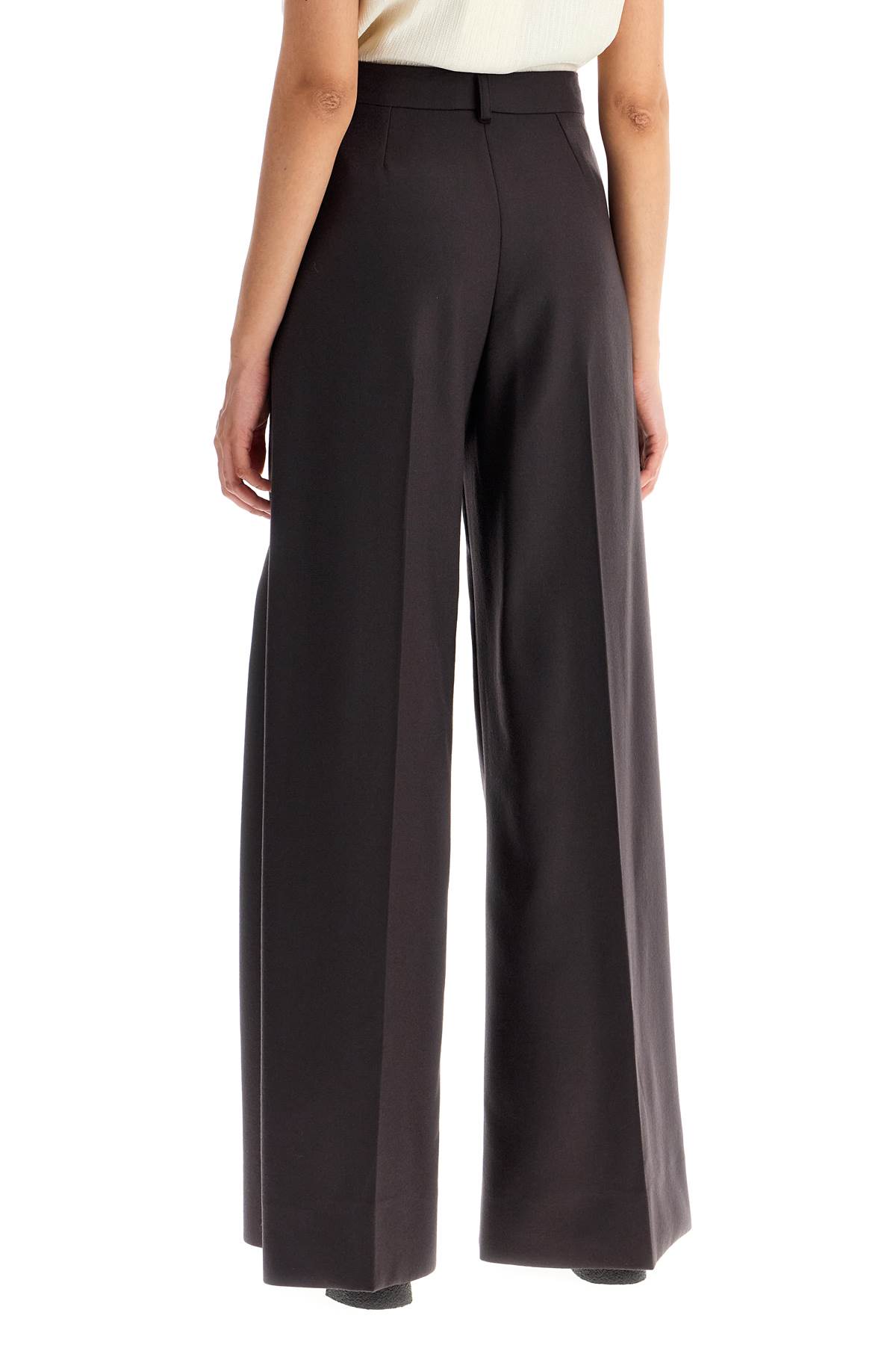 Shop Stella Mccartney Flannel Flared Pants For In Dark Chocolate (brown)