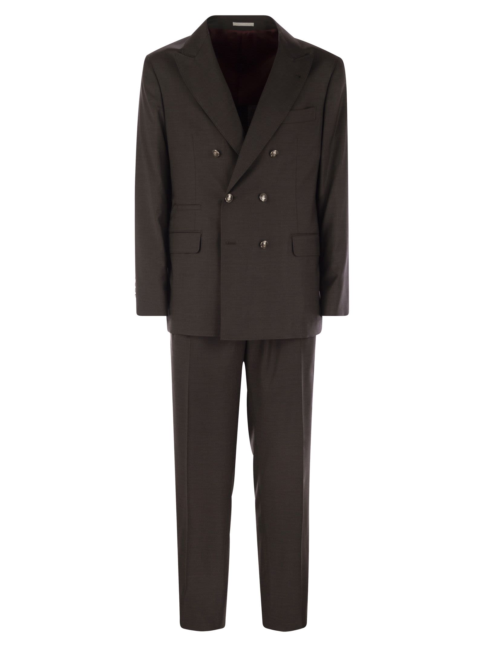 Set With Chest And Half Jacket And Leisure-fit Trousers With Pleats