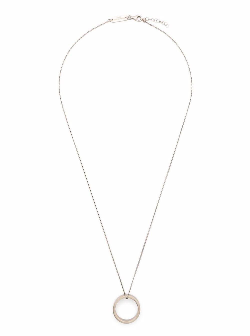 Maison Margiela Womens Silver Necklace With Ring Pendant