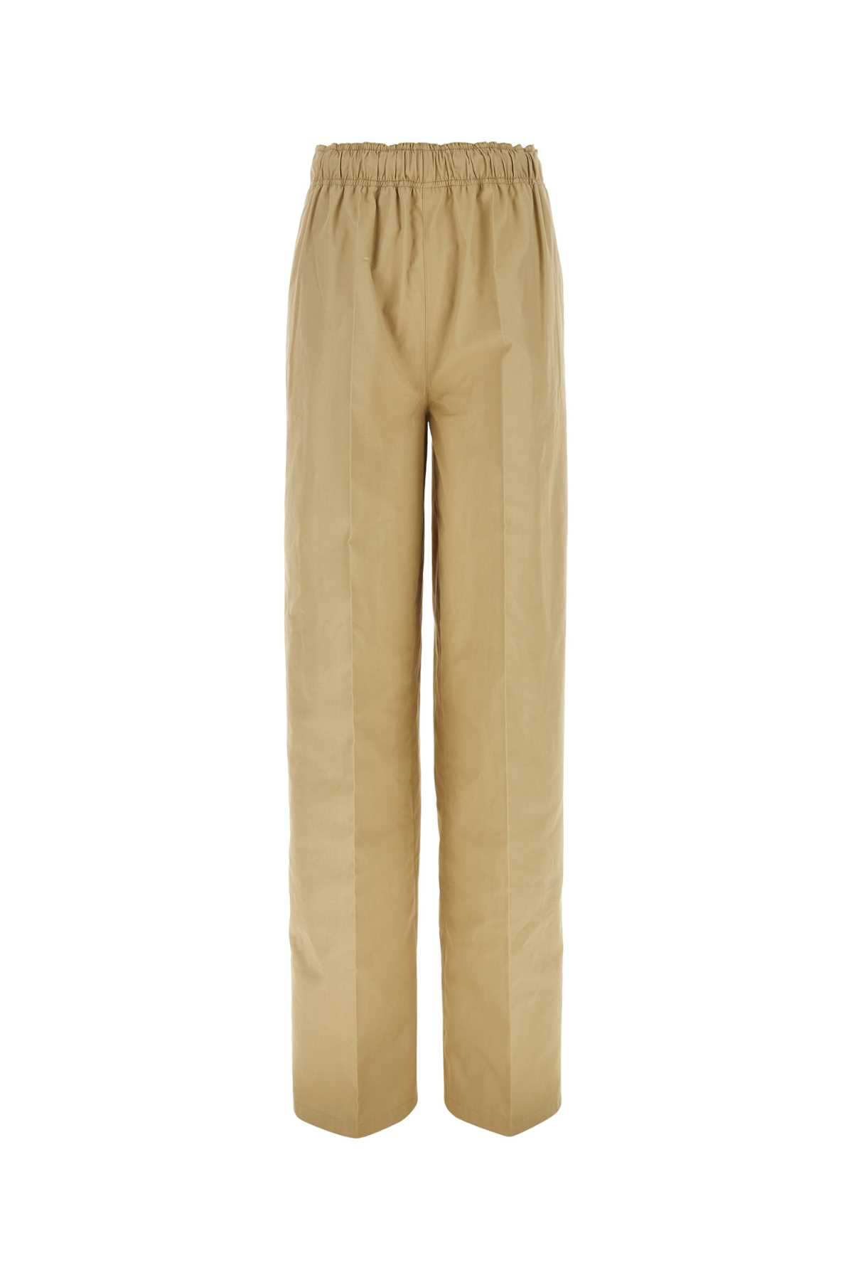 Shop Prada Sand Cotton Wide-leg Pant In Corda