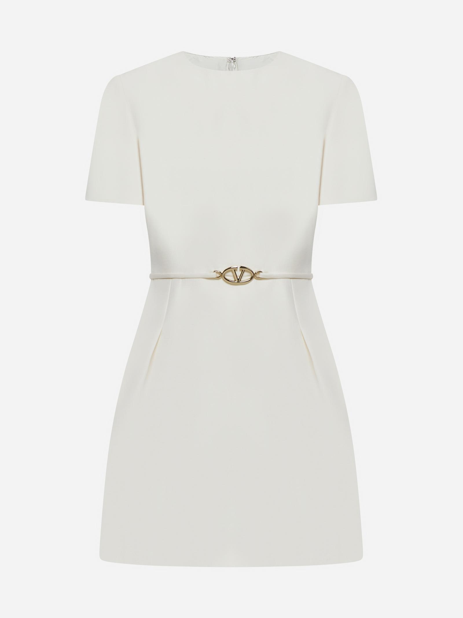 Shop Valentino Wool And Silk Mini Dress