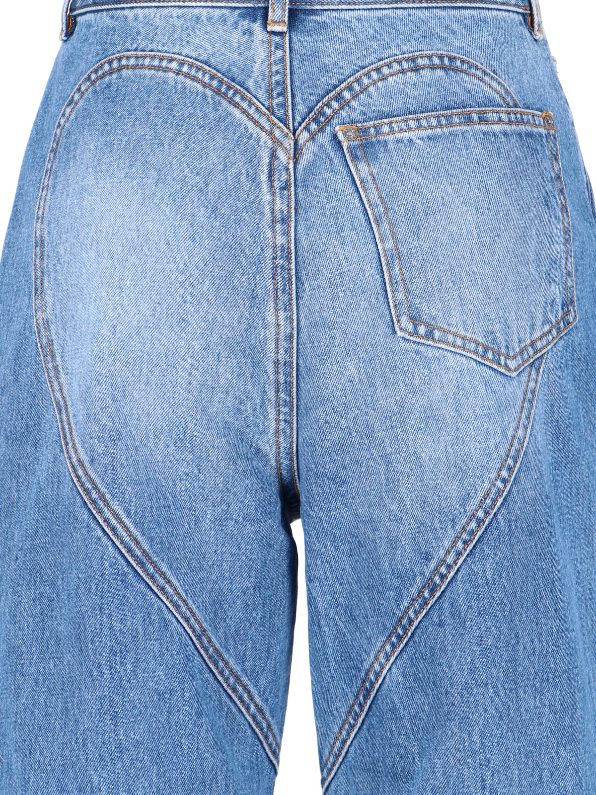 Shop Area Crystal Detail Jeans In Light Blue