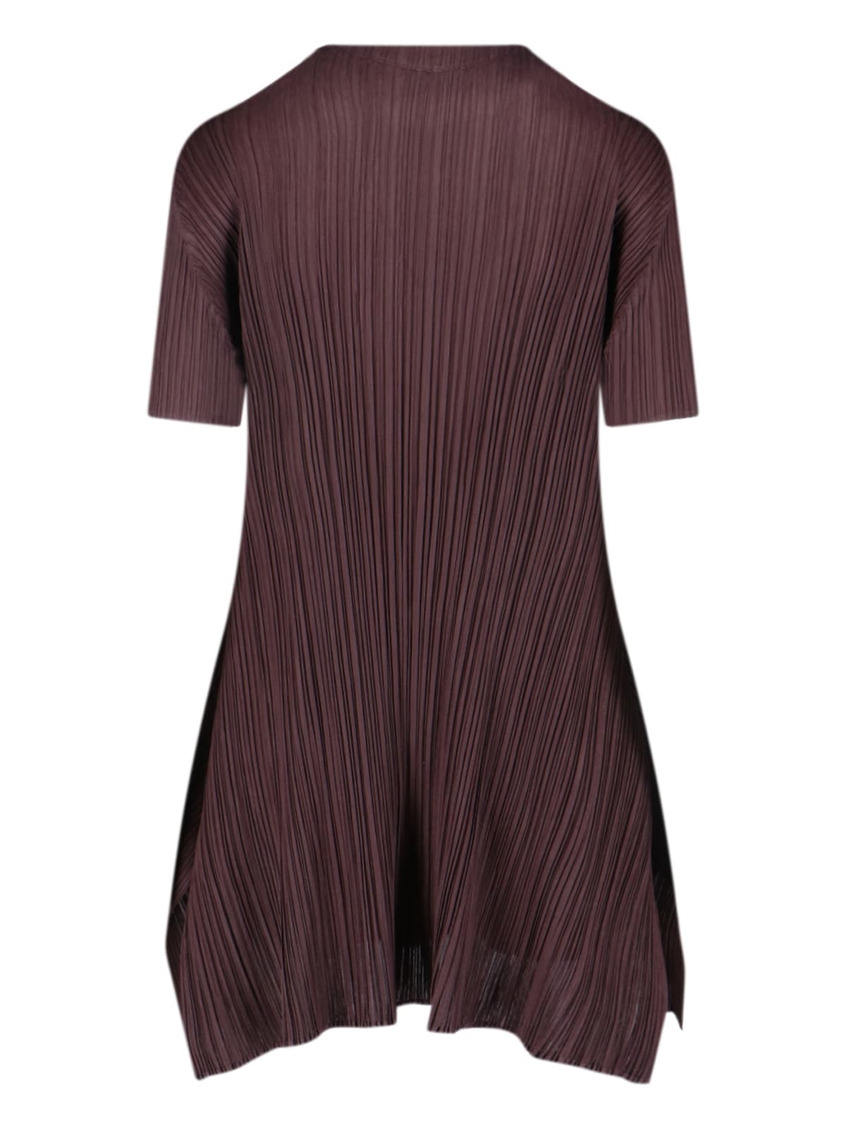 Issey Miyake Pleated Midi Dresses In Brown