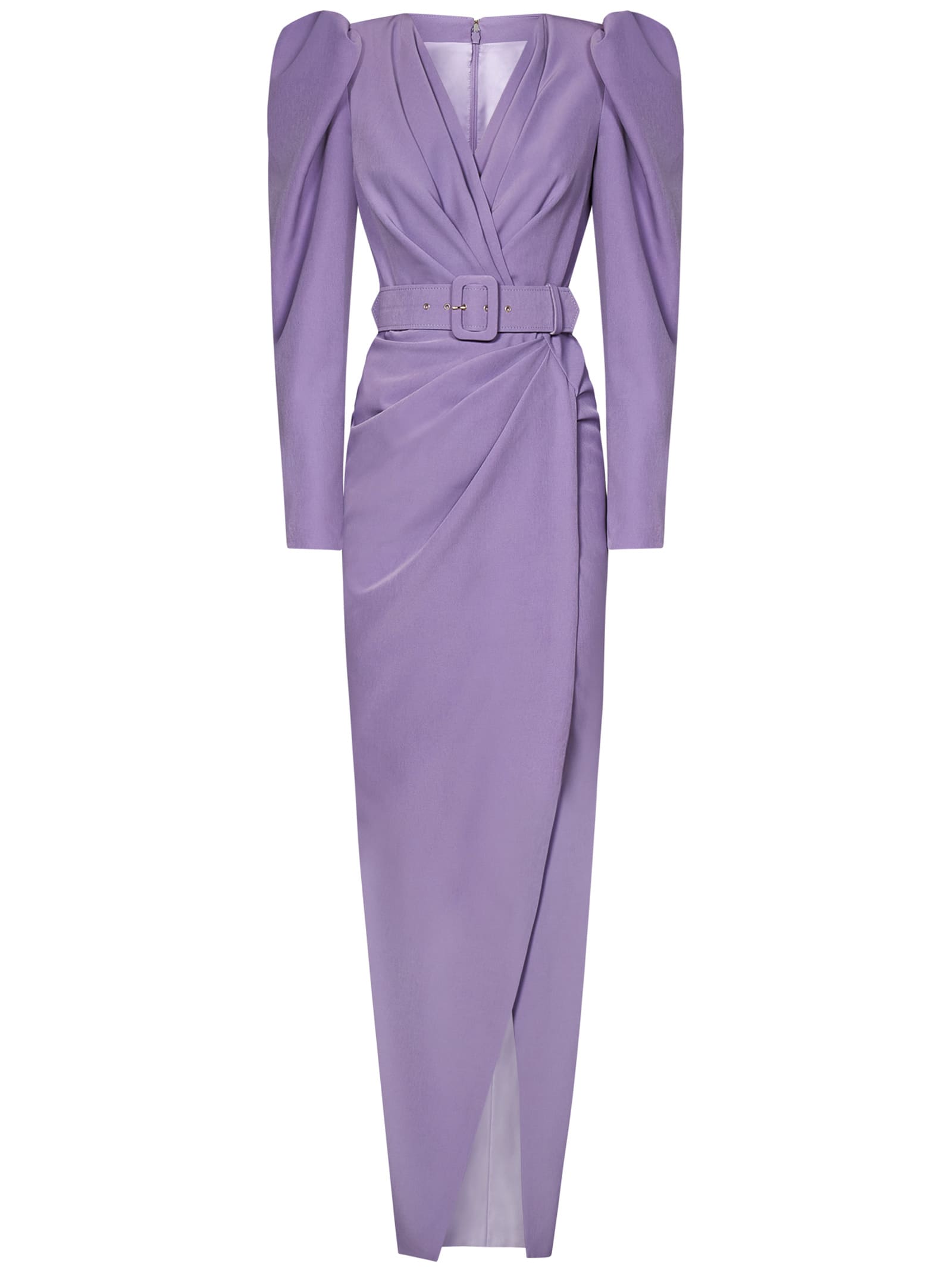 Rhea Costa Raven crepe long dress - Purple