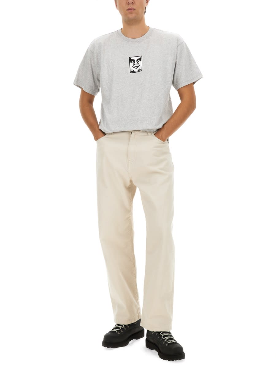 Obey Graphic-print T-shirt In Grey