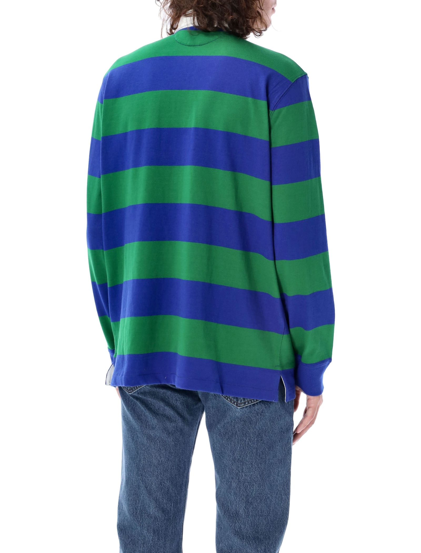 Shop Polo Ralph Lauren The Iconic Rugby Shirt In Green Royal