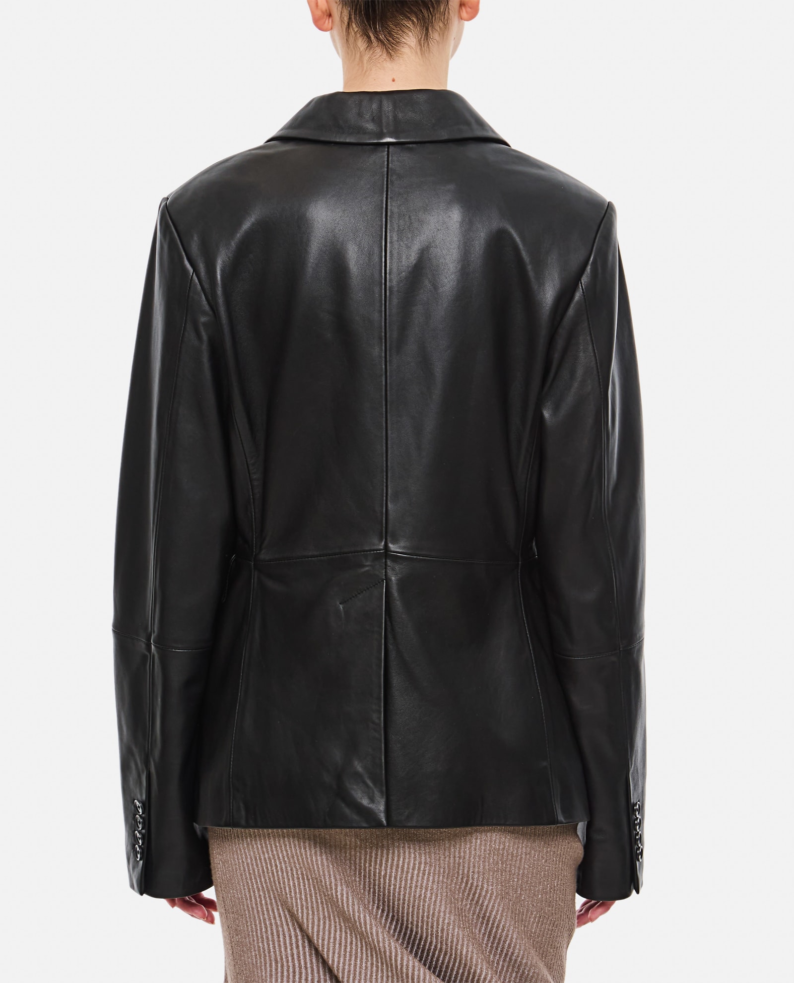 Shop Loulou Studio Aldo Leather Jacket In Black