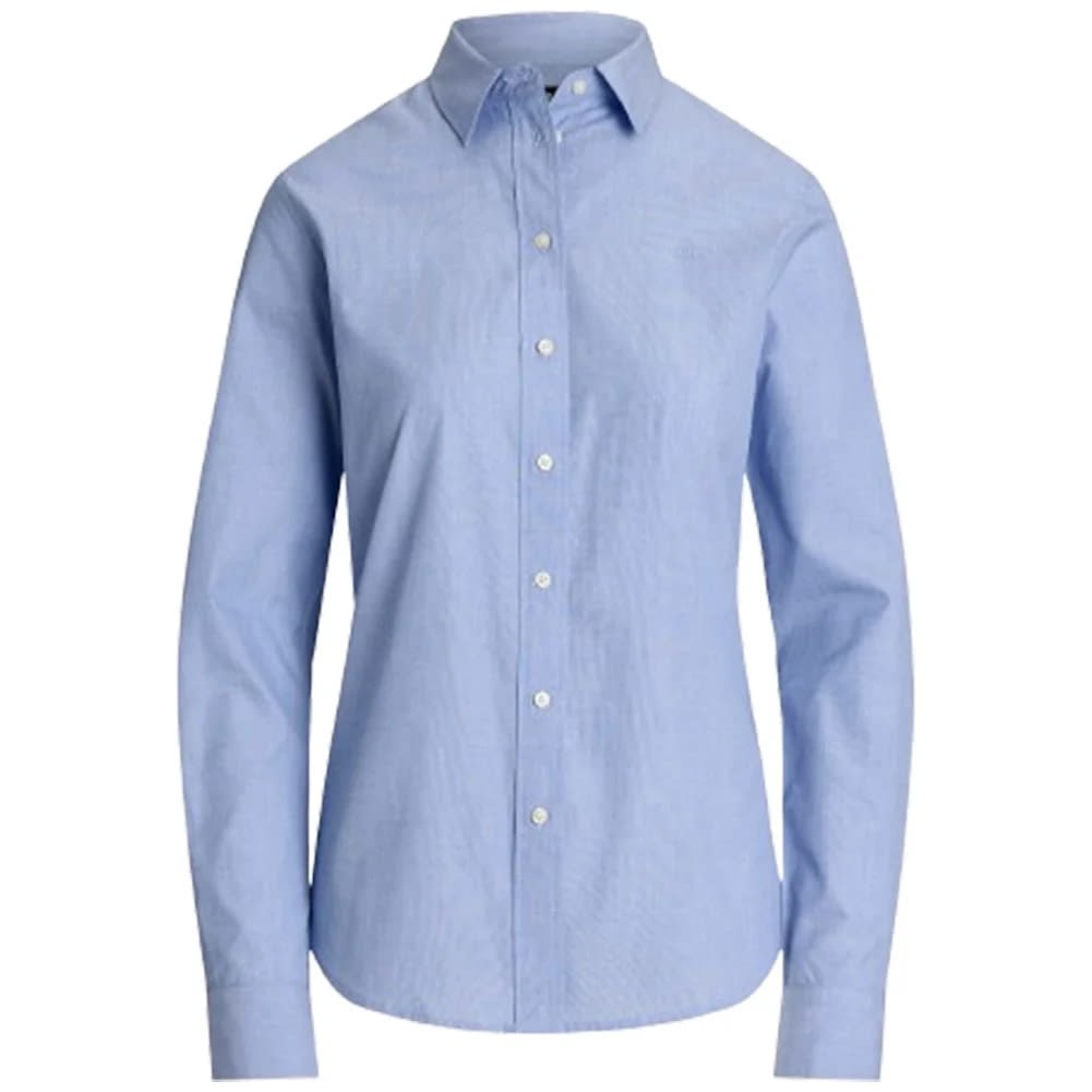 Shop Ralph Lauren Jamelko Long Sleeve Button Front Shirt In Classic Medium Blue