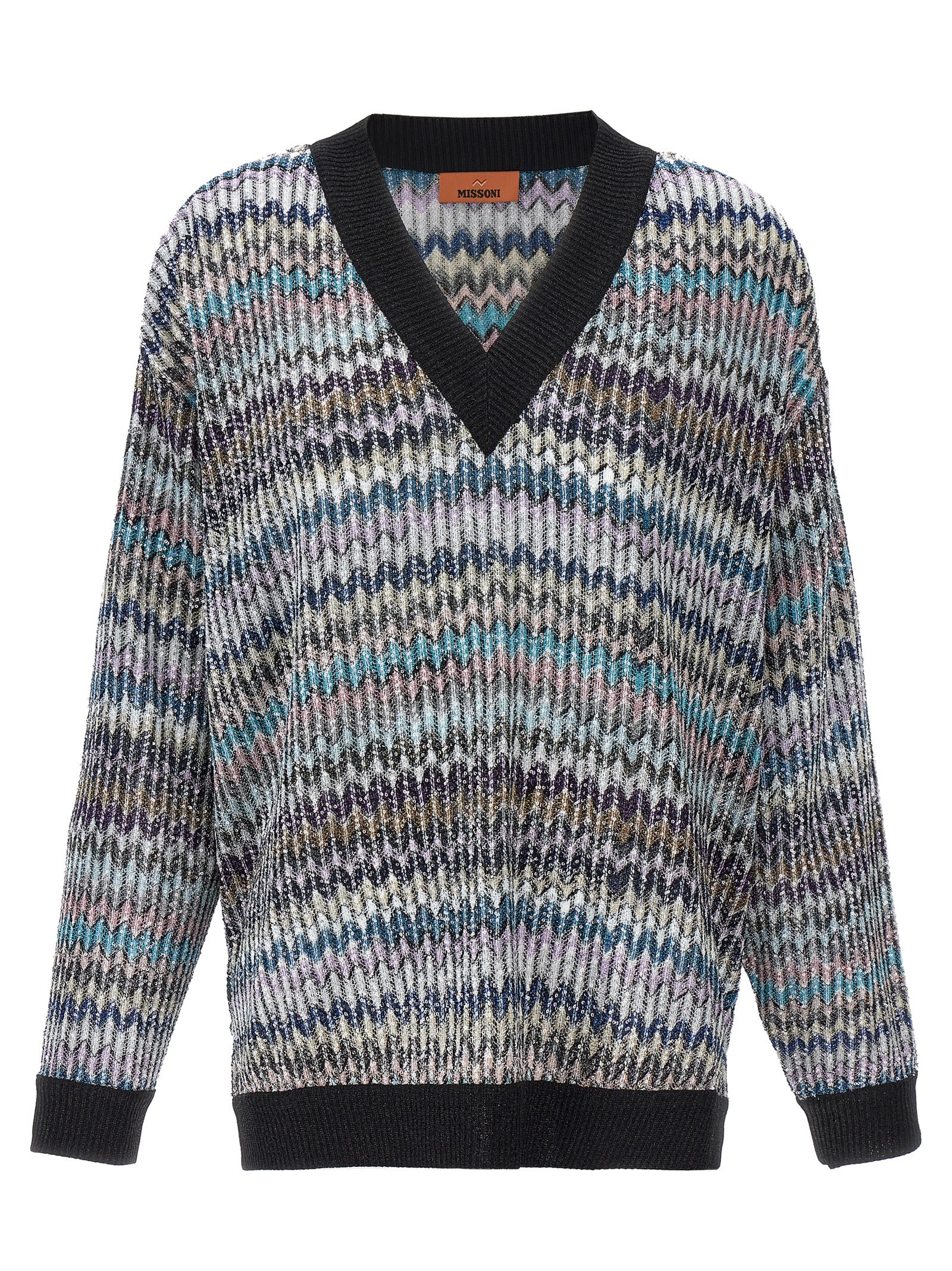 Shop Missoni Caperdoni Sweater In Chevmultrose/lighblu