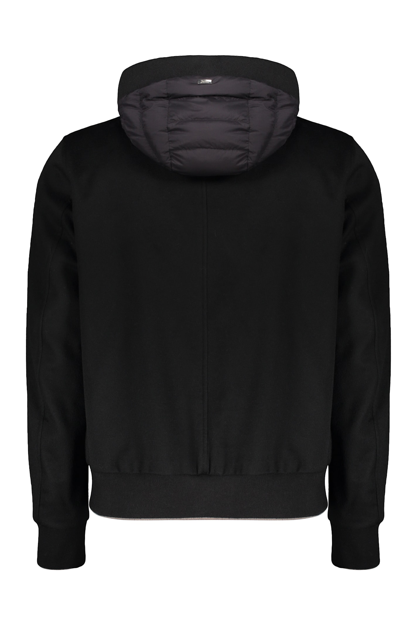 Herno Hooded Black Sweatshirt In Black
