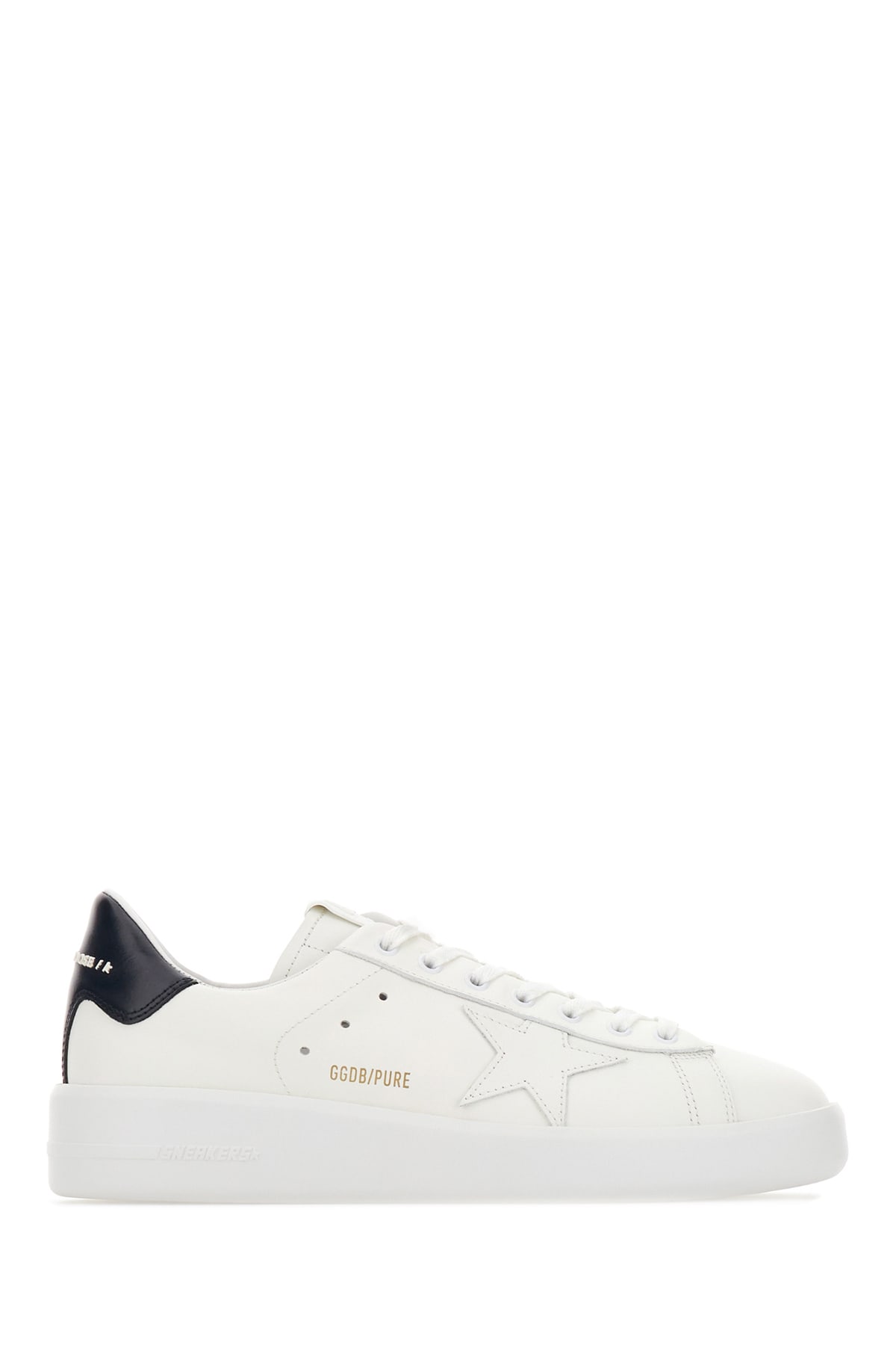 Golden Goose White Leather Pure Star Sneakers In Optic White Black