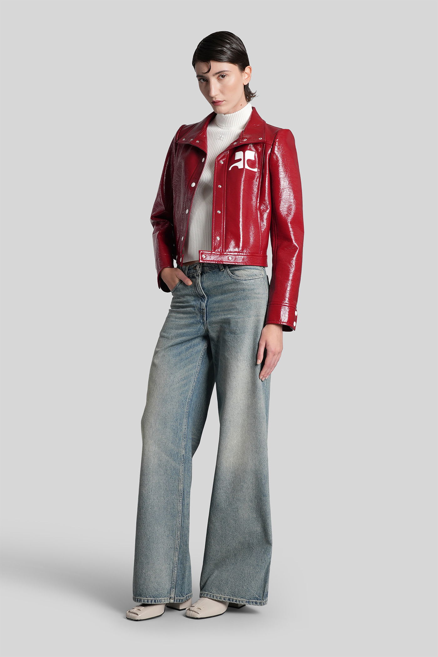 Courrèges Jeans In Blue Denim In Multi