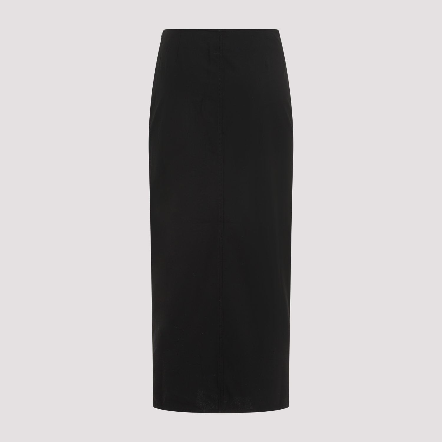 Shop Ganni Drapey Melange Midi Skirt In Black