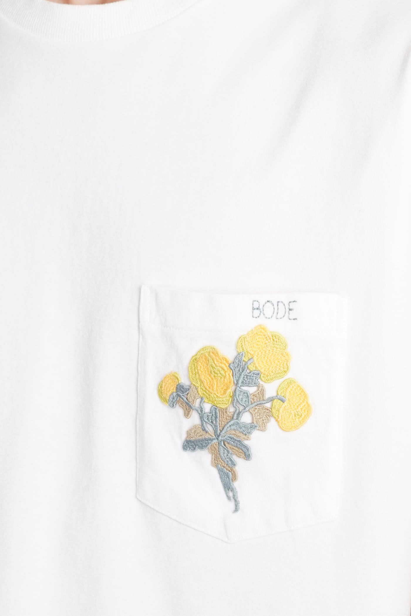 Shop Bode T-shirt In White Cotton In Beige