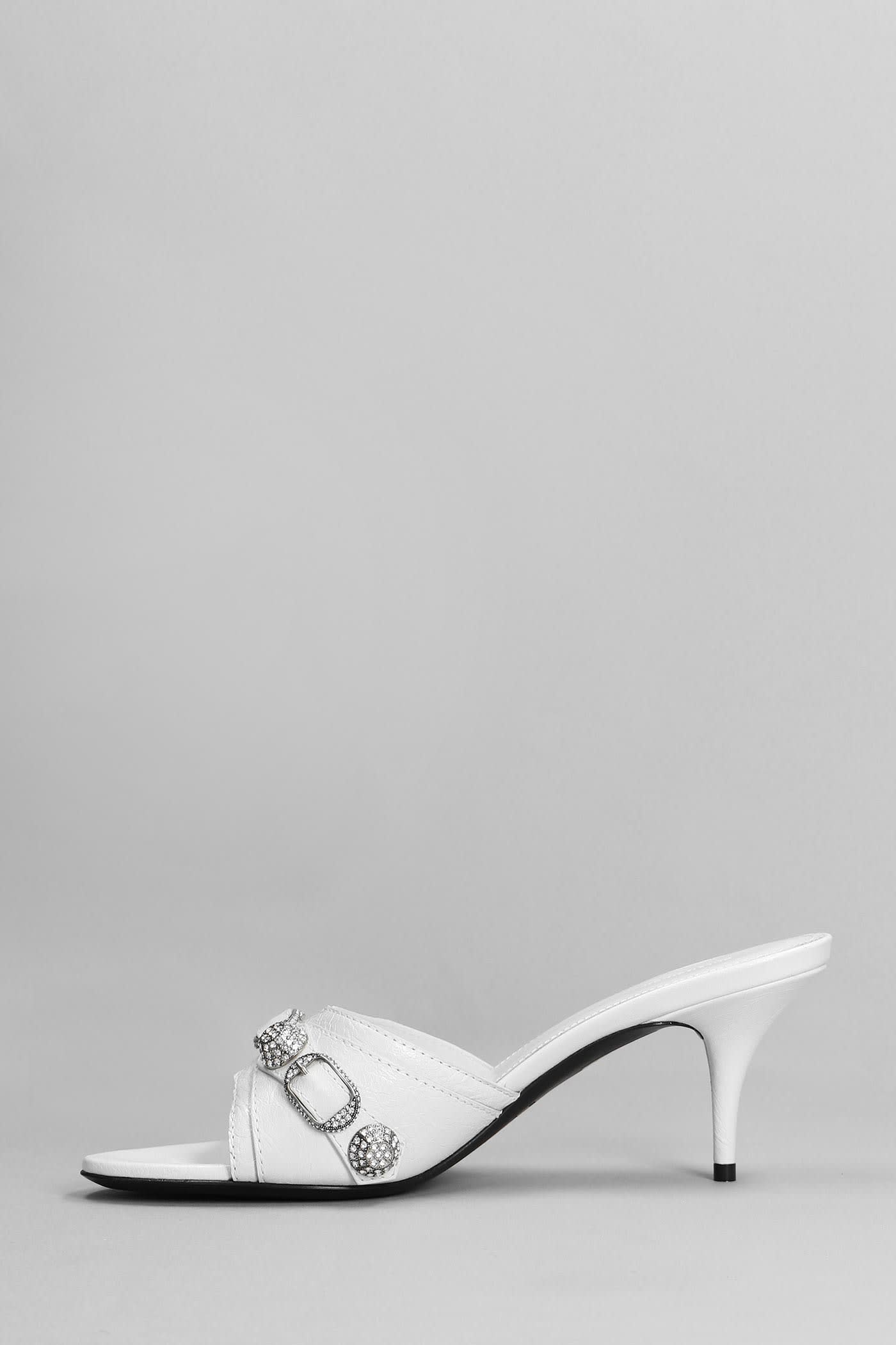 BALENCIAGA SLIPPER-MULE IN WHITE LEATHER