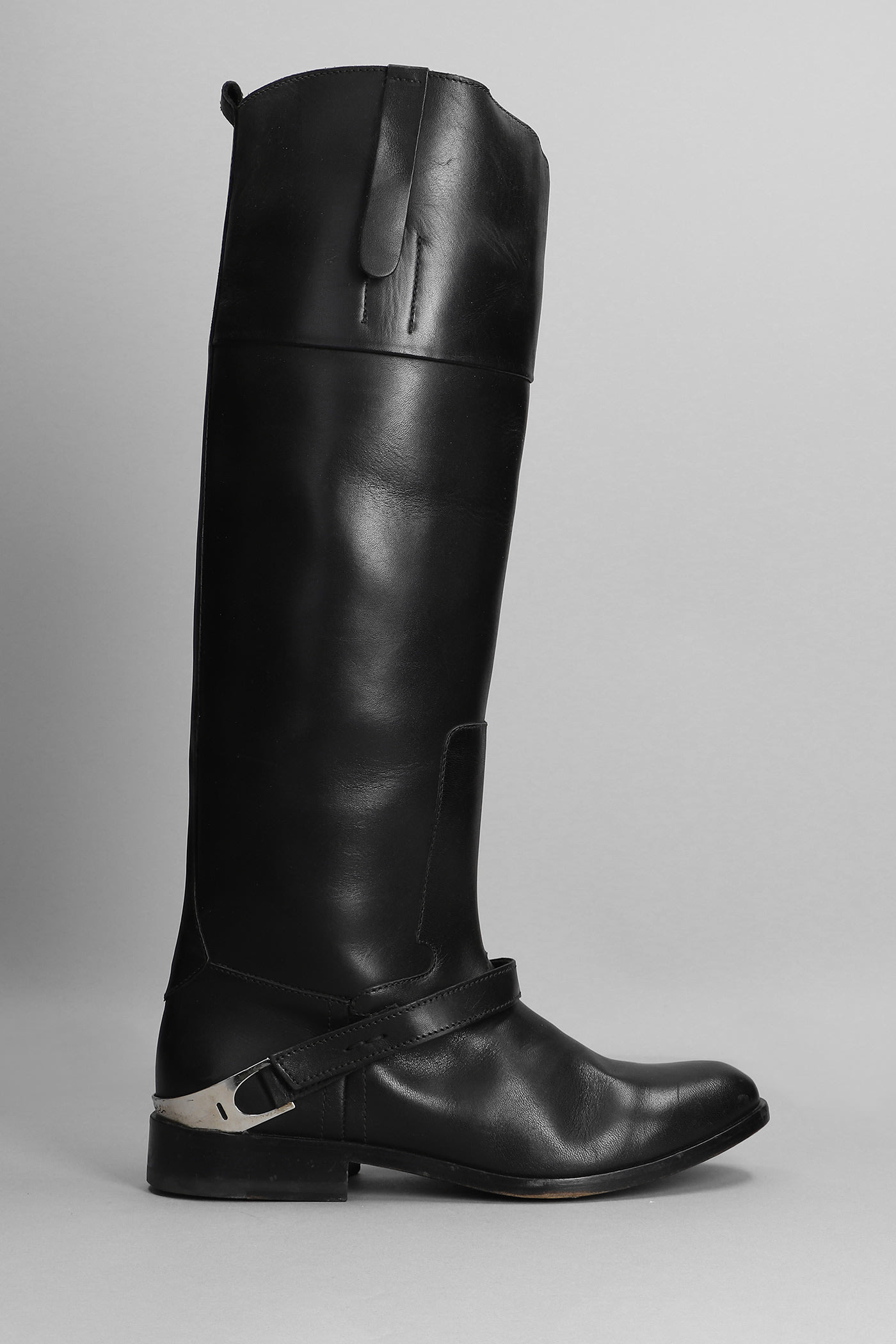 Golden Goose Charlie Low Heels Boots In Black Leather