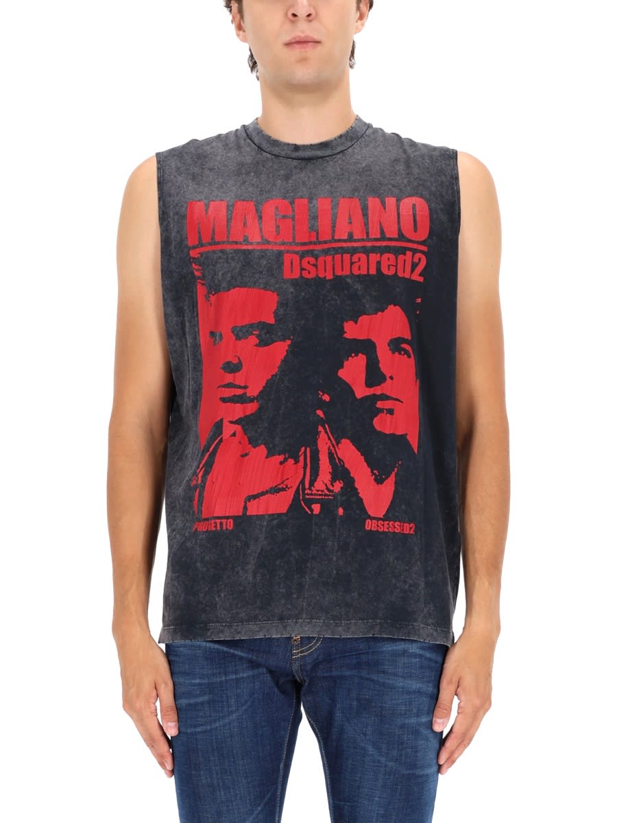 Dsquared2 X Magliano T-shirt In Gray