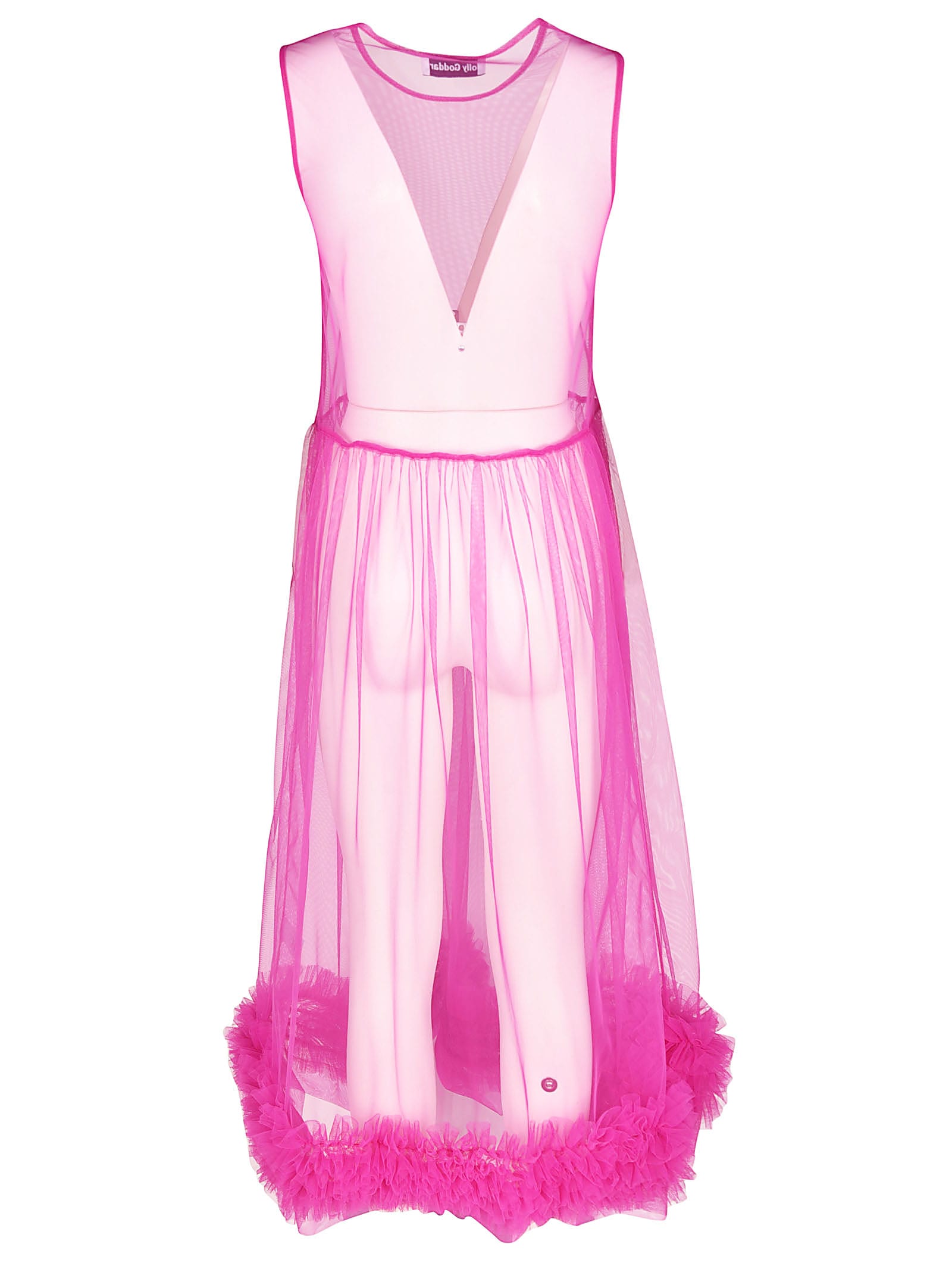 Molly Goddard Molly Goddard Transparent Dress - Magenta - 10997924