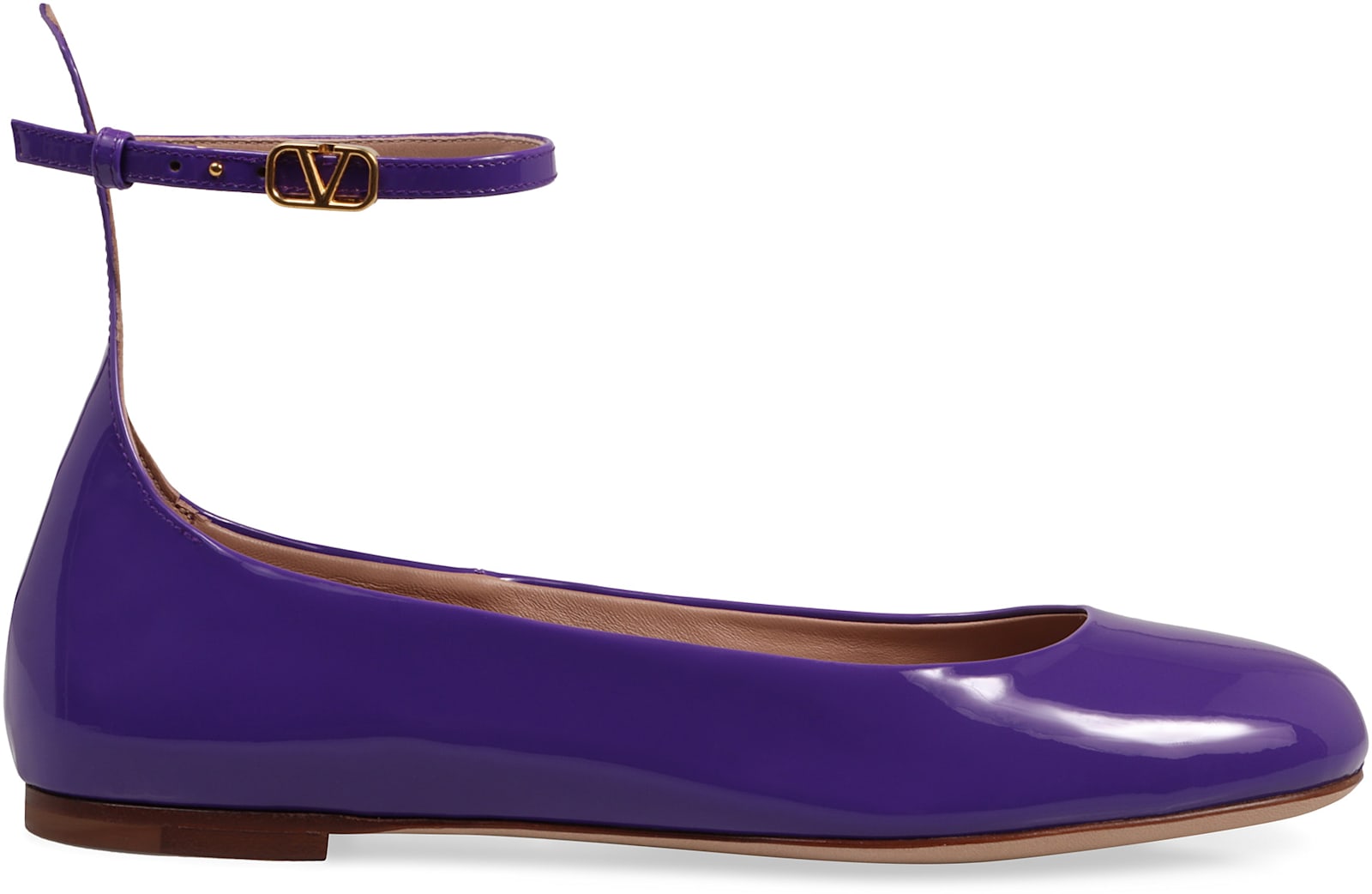 Shop Valentino Garavani - Tan-go Leather Ballet Flats In Purple