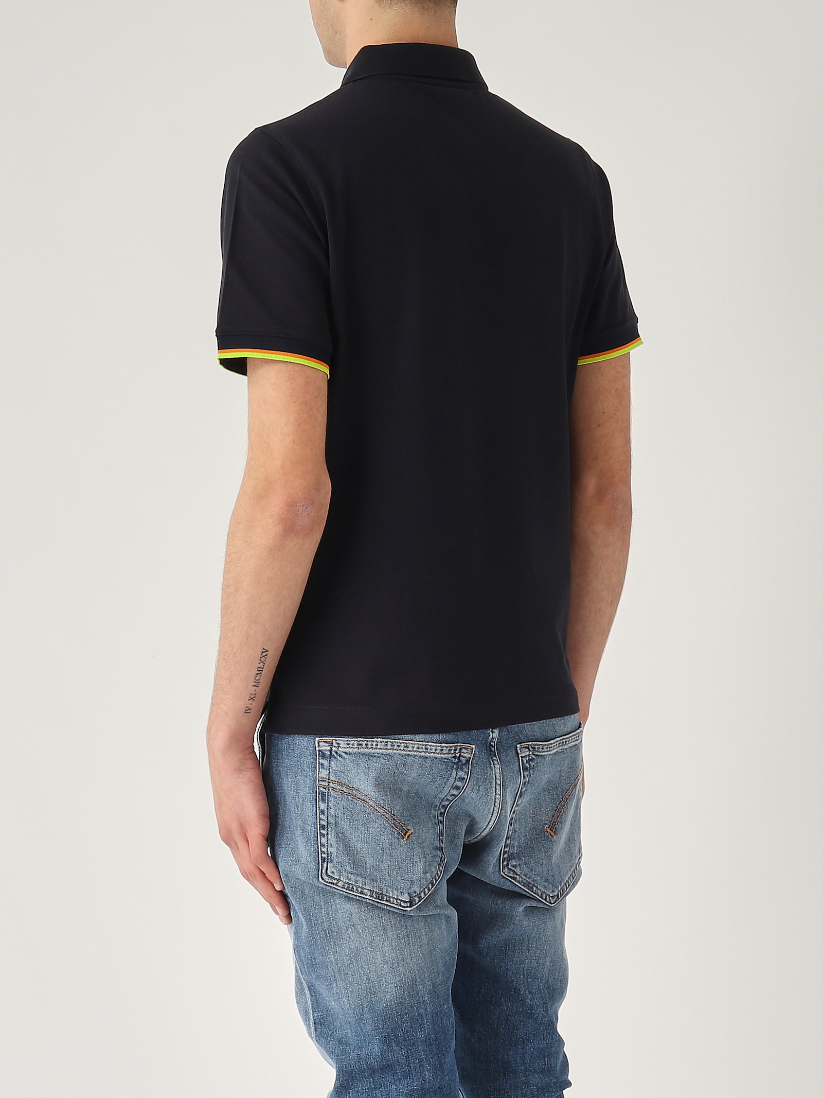 K-way Vincent Pique Sottocollo In Contrasto Polo In Black