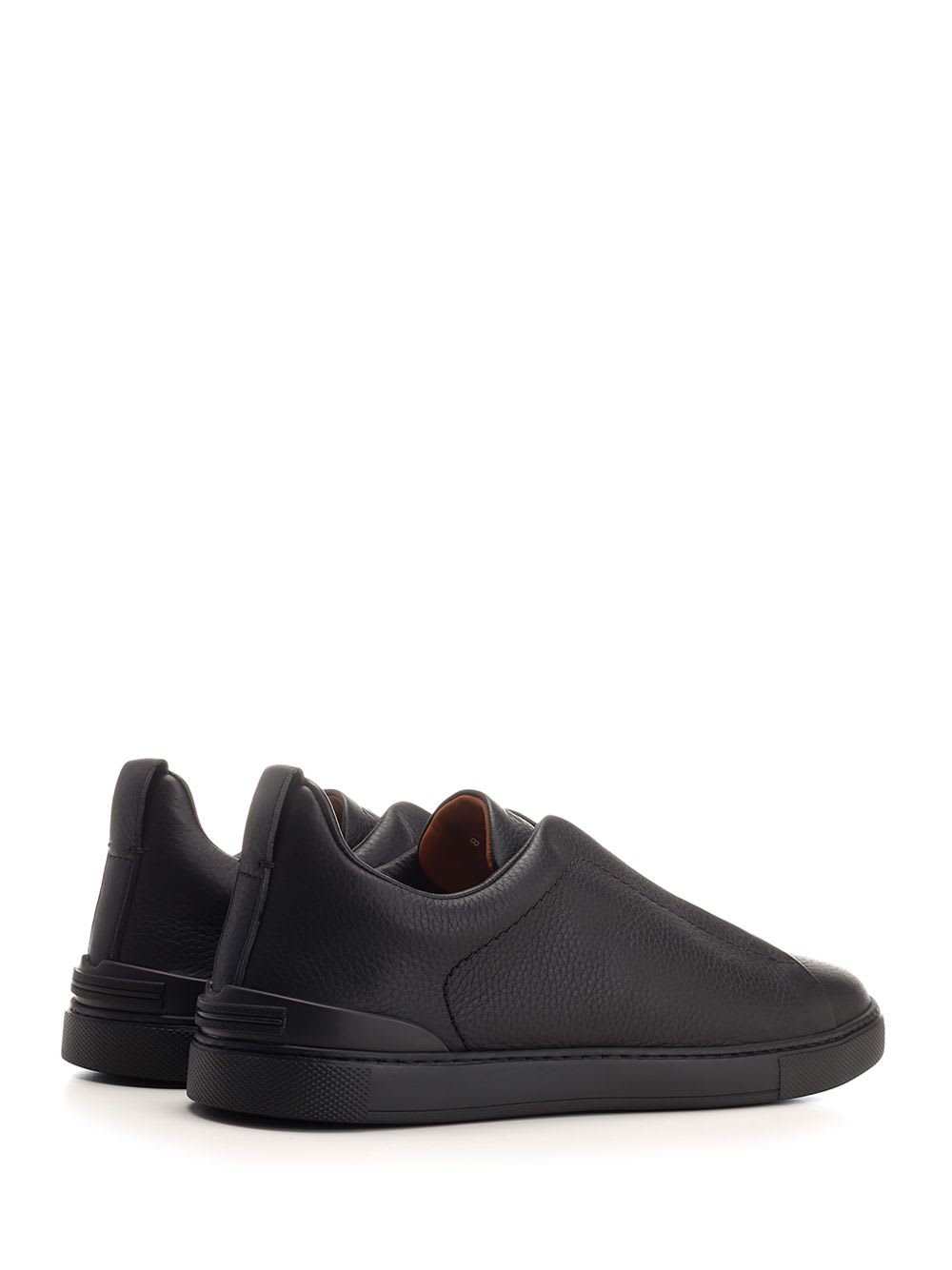 Shop Zegna Low Top Triple Stitch Sneakers In Black