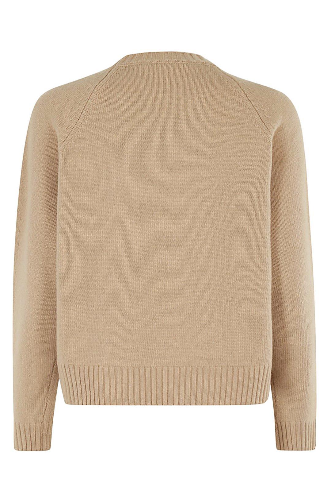 Shop Weekend Max Mara Crewneck Long-sleeved Jumper In Camel