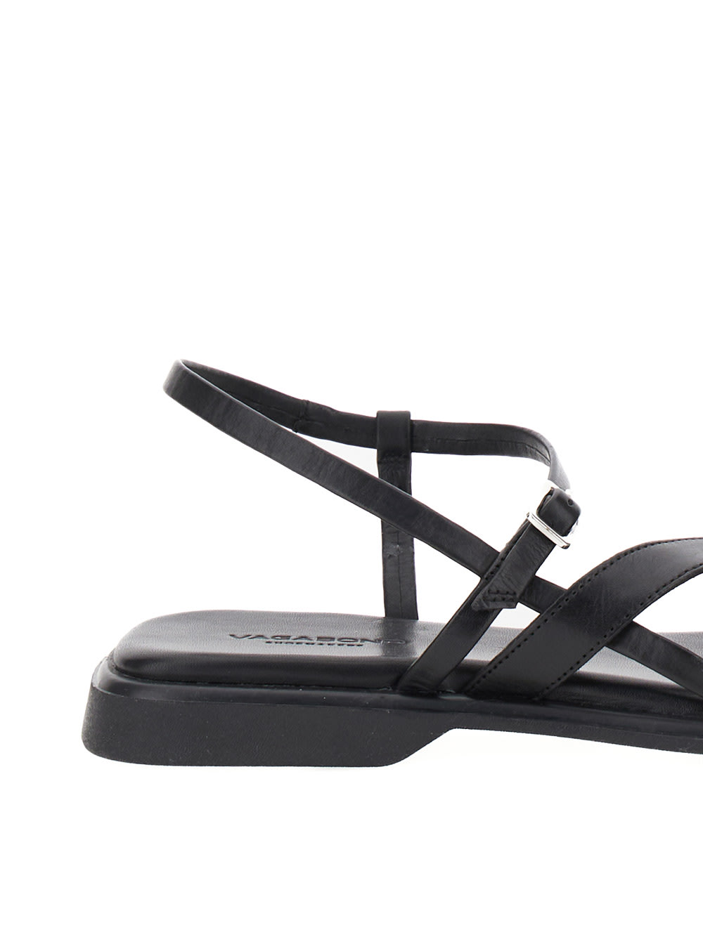 Shop Vagabond Izzi Black Thong Sandals With Thin Straps In Leather Woman