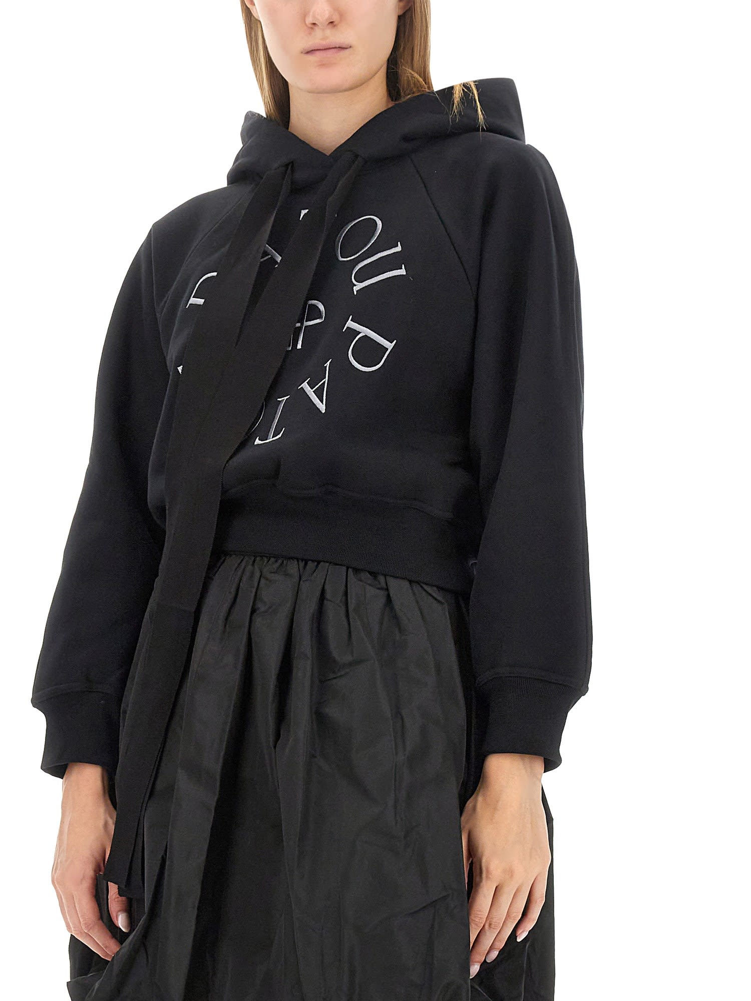 Shop Patou Sweatshirt With Logo Embroidery In Nero