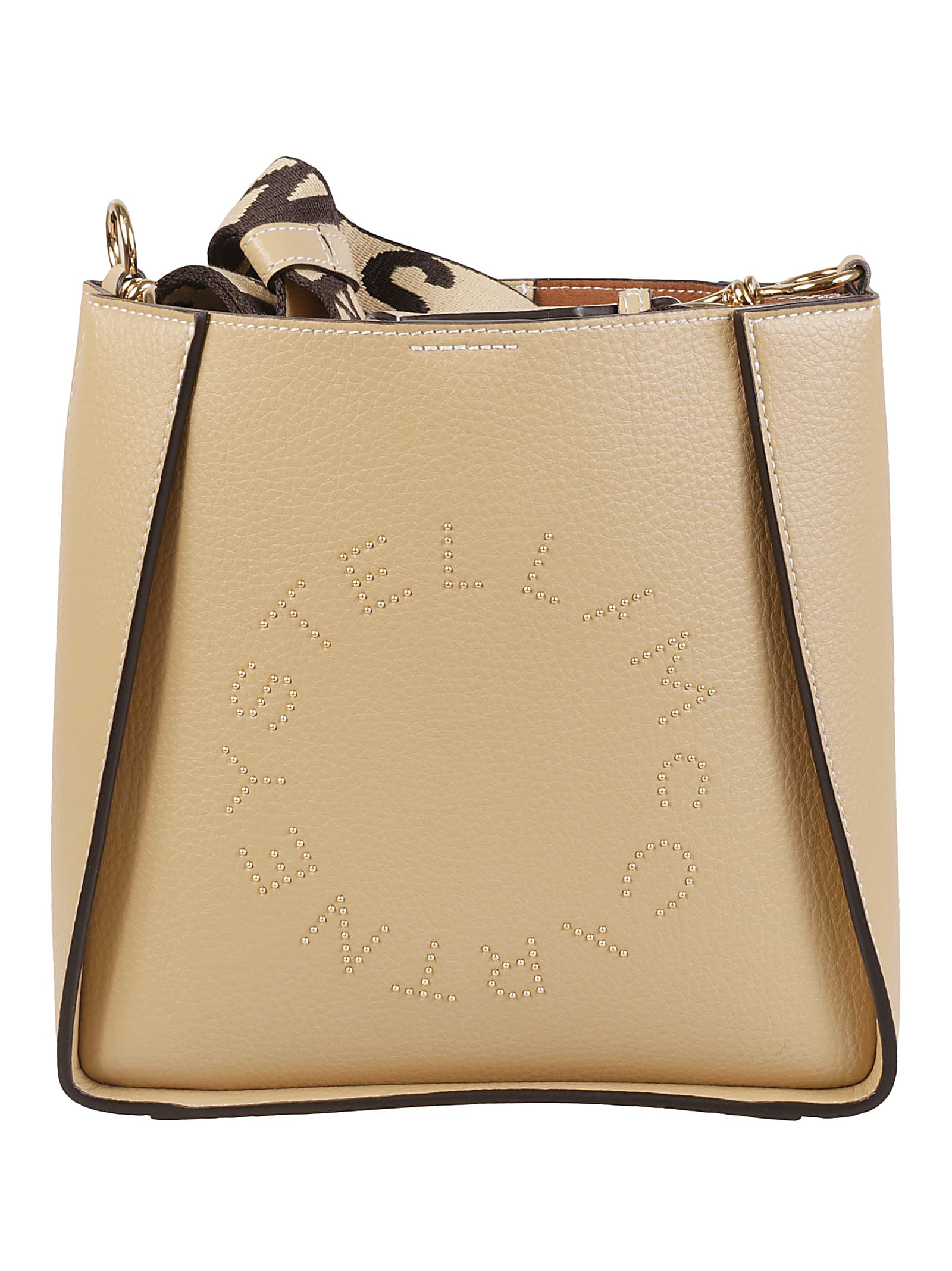 Shop Stella Mccartney Mini Embossed Shoulder Bag In Brown