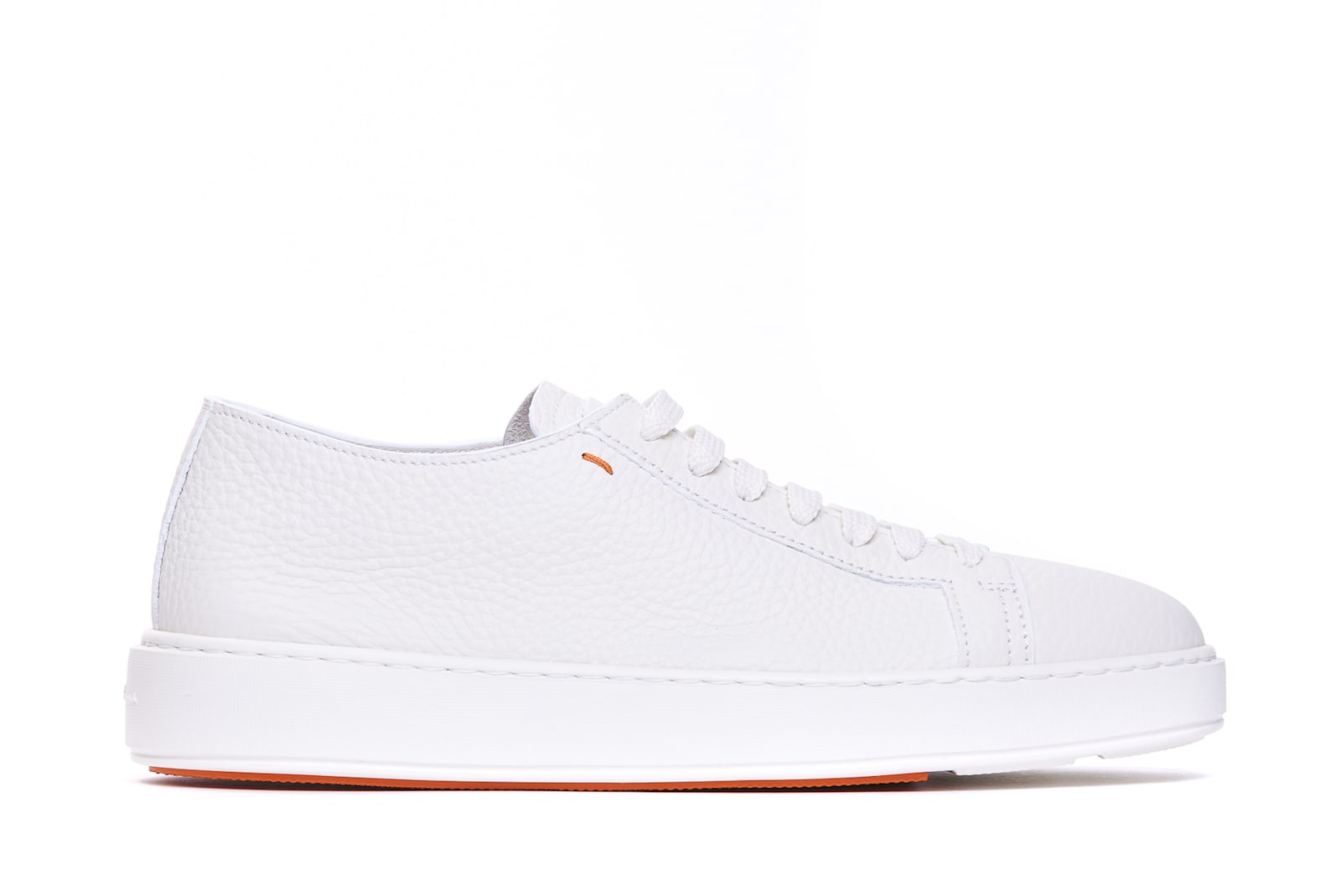 Shop Santoni Bottled Leather Sneakers In White