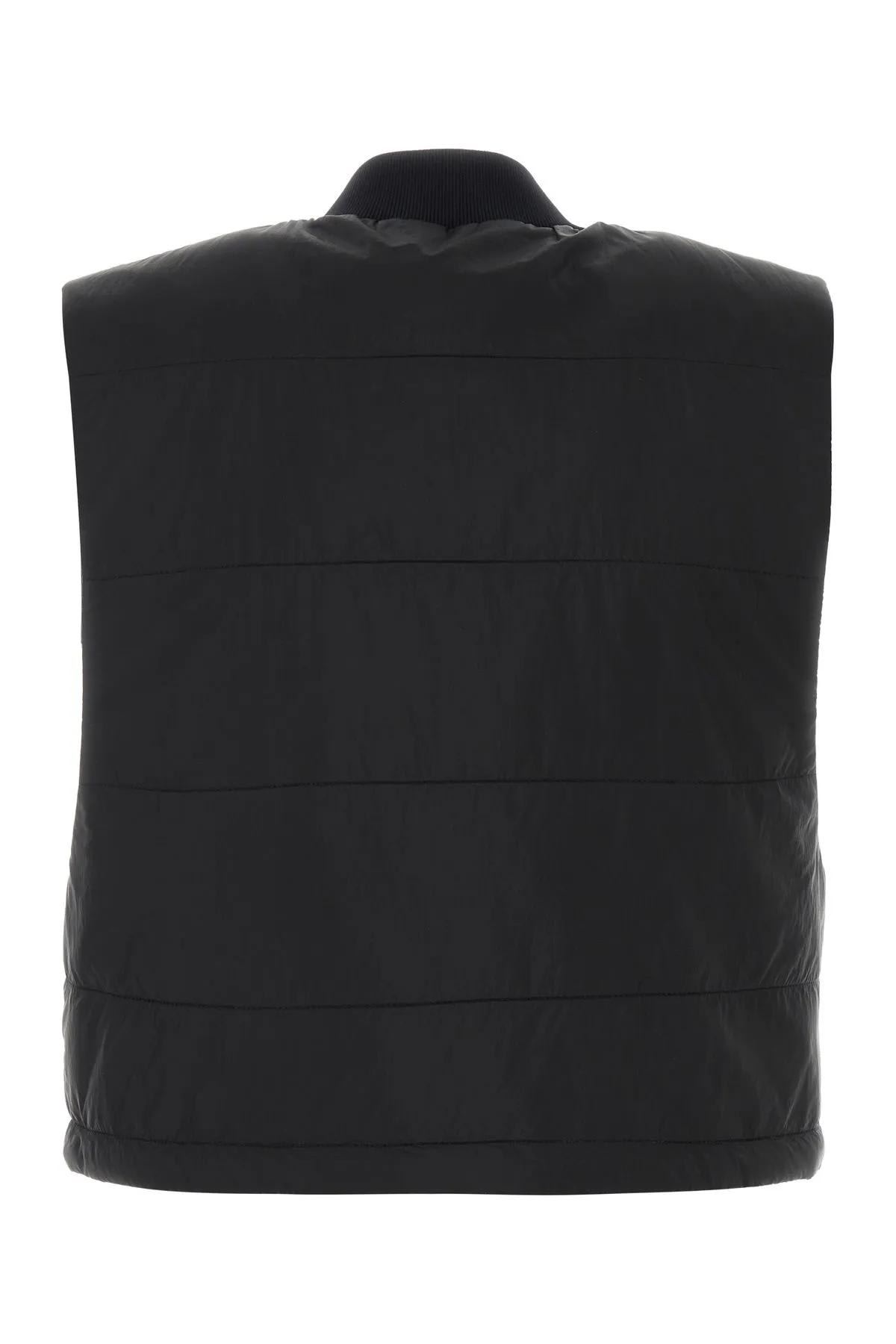 Shop Palm Angels Black Nylon Vest