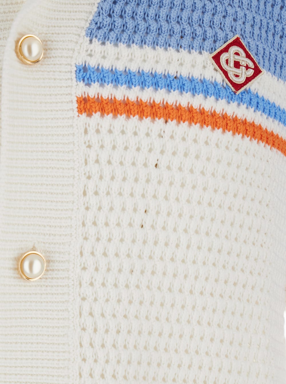 Casablanca Men White Shirt With Classic Collar And Chest Logo Patch In Cotton Man In White