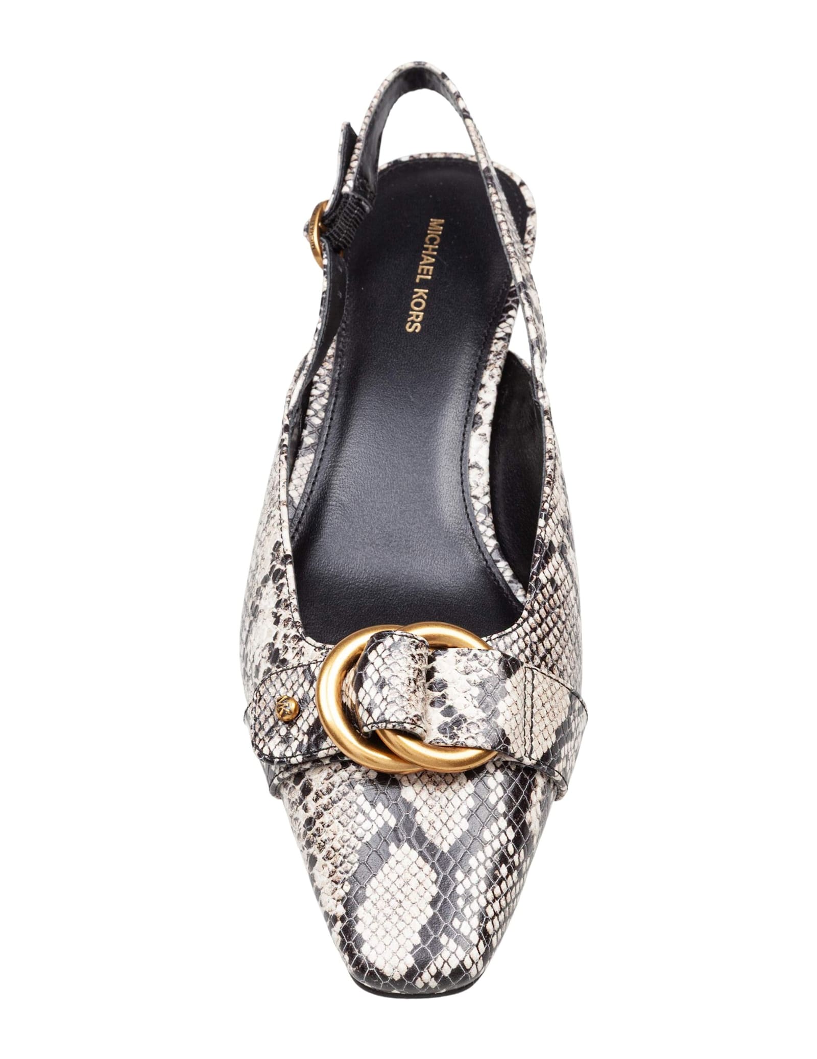 Michael Kors Jaden Kitten Slingbacks In Python-effect Leather In Multi