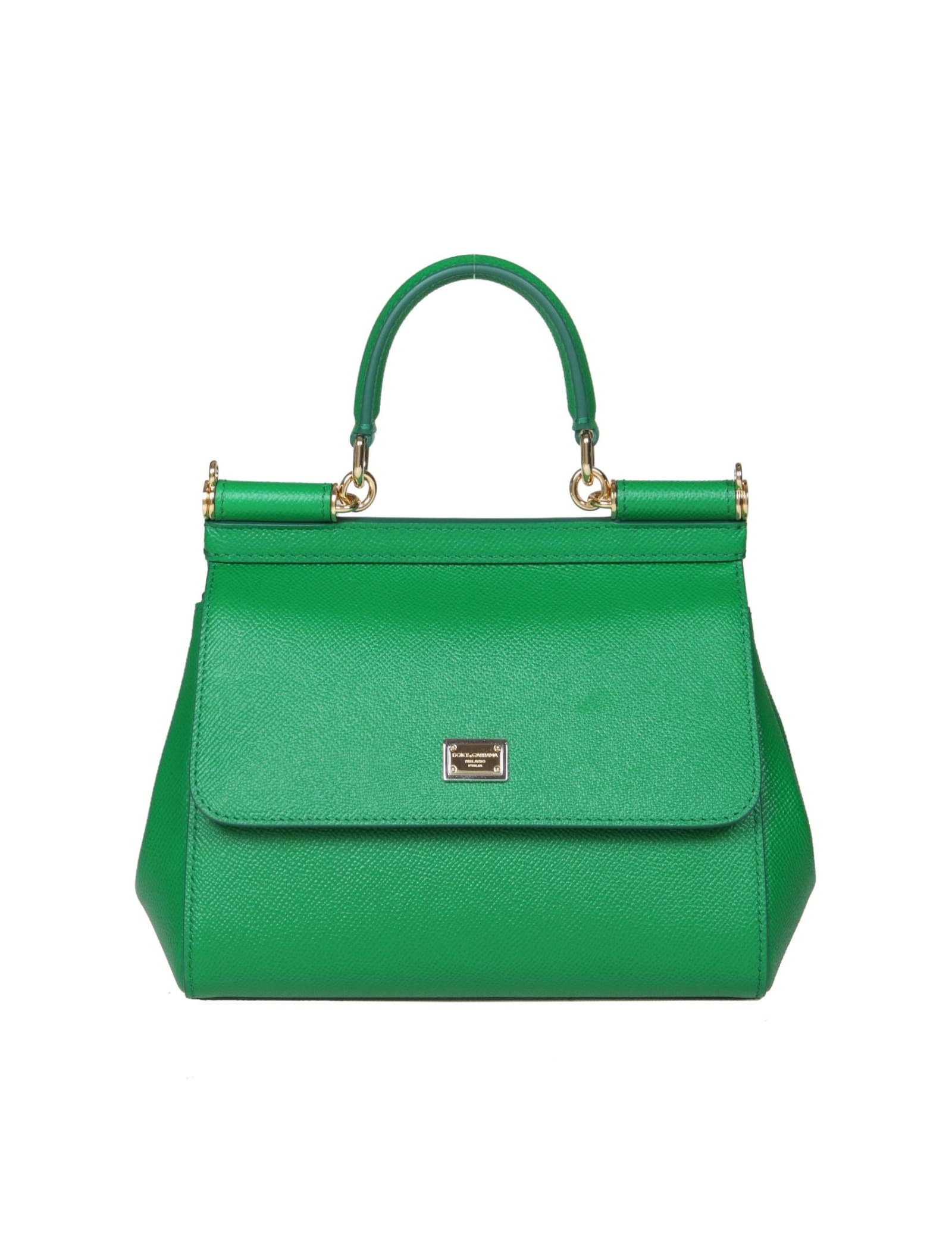 DOLCE & GABBANA SMALL SICILY BAG IN DAUPHINE LEATHER