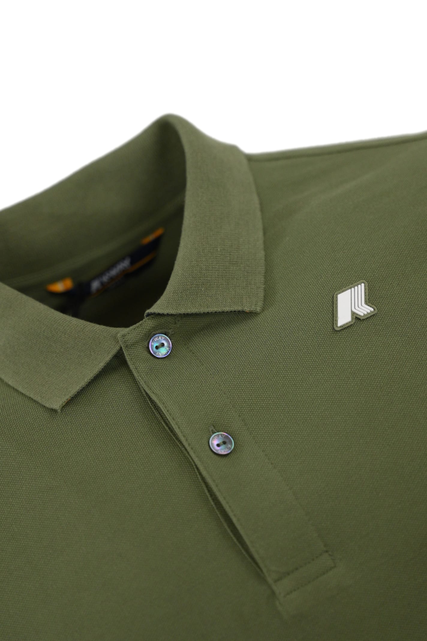 K-way Vincent Piquet Polo Shirt In Cotton In Green Lichen