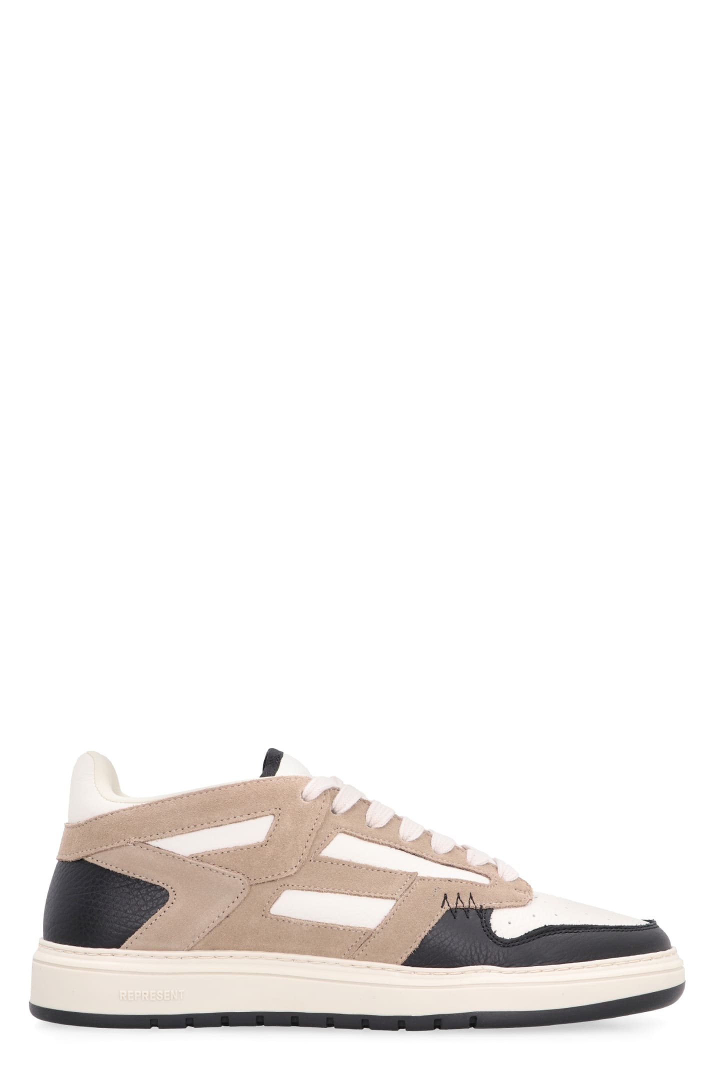 Shop Represent Storm Leather Low-top Sneakers In White And Black
