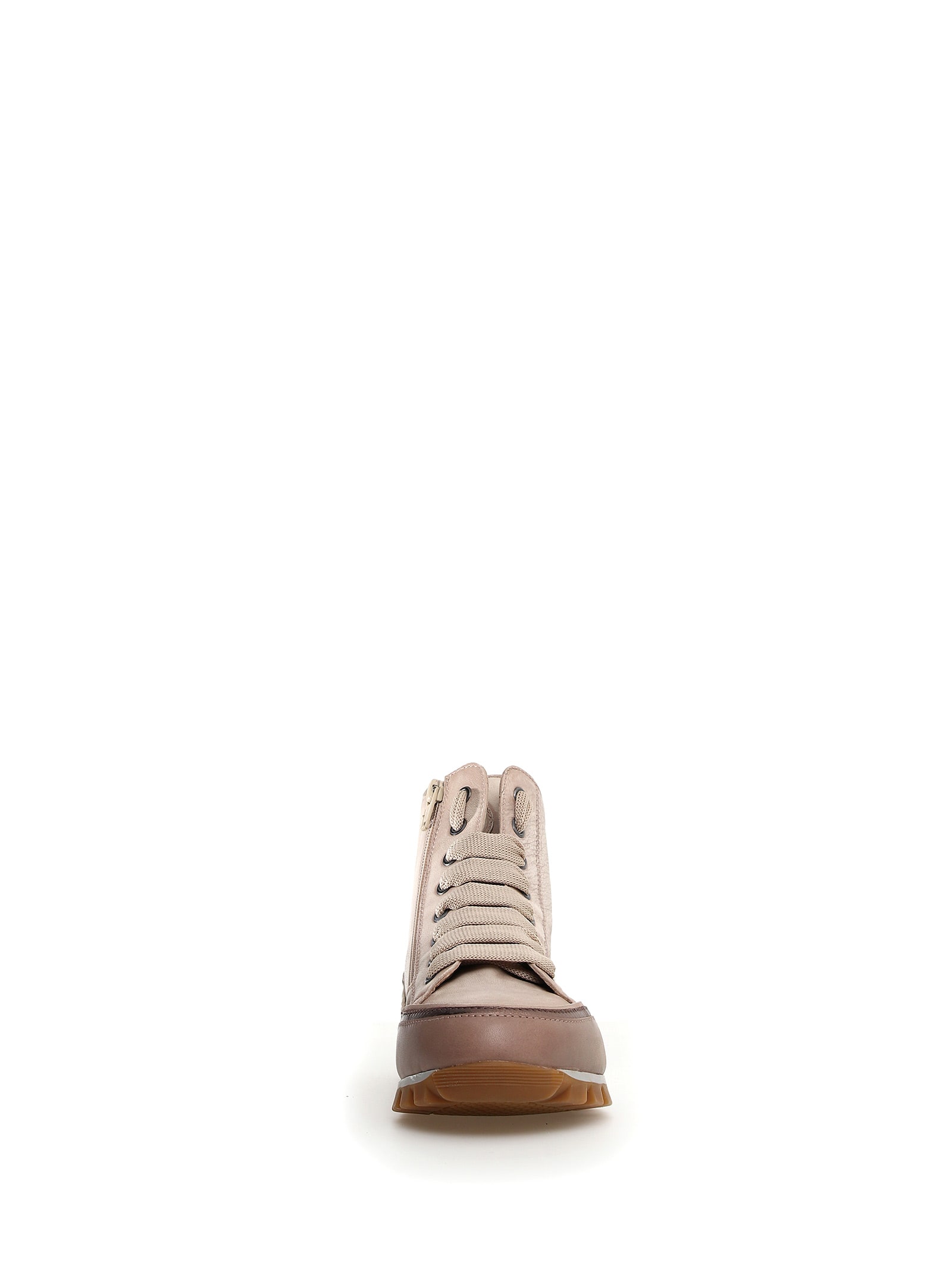 Shop Candice Cooper Beige Nappa Leather High-top Sneaker