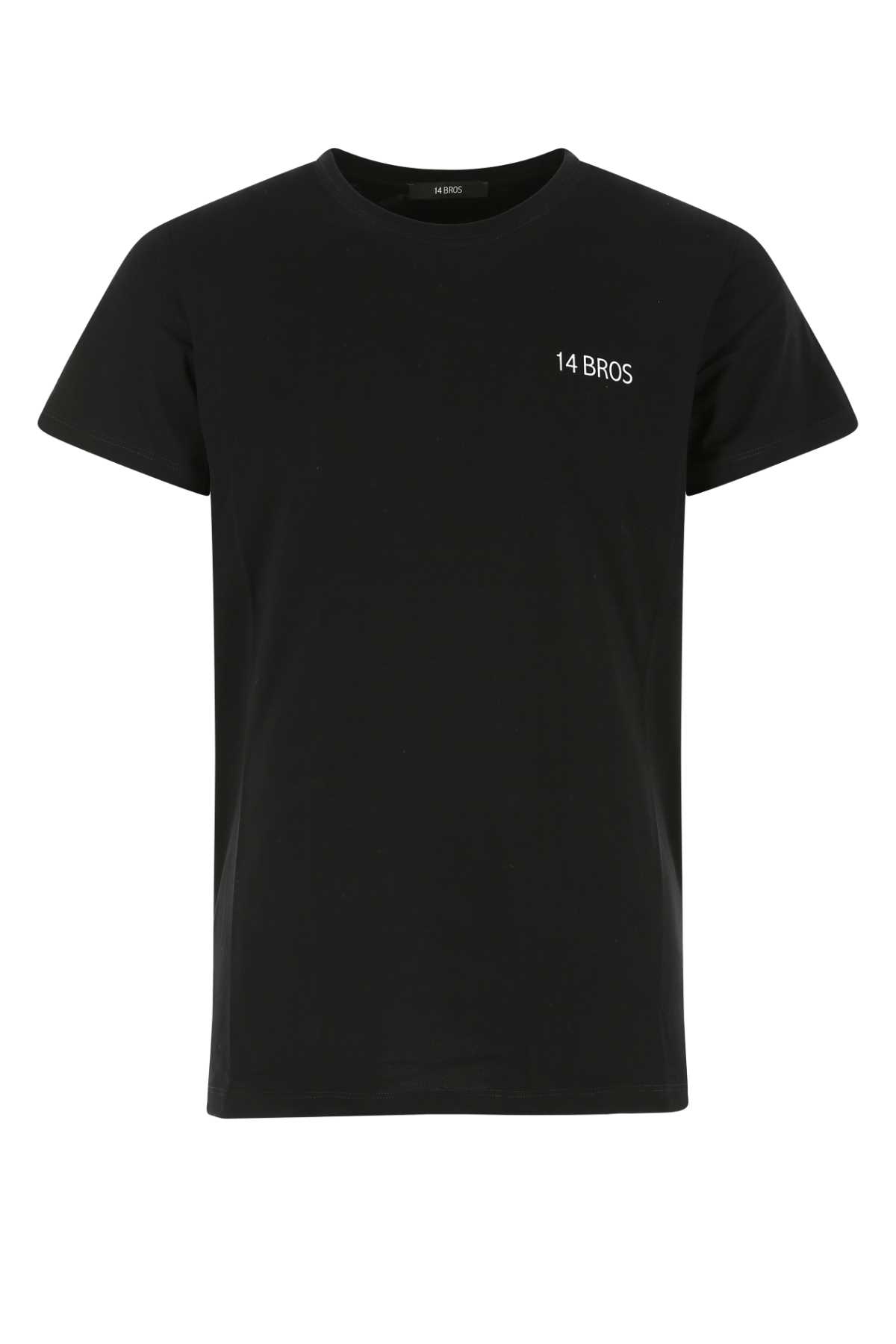 14 Bros Black Cotton T-shirt