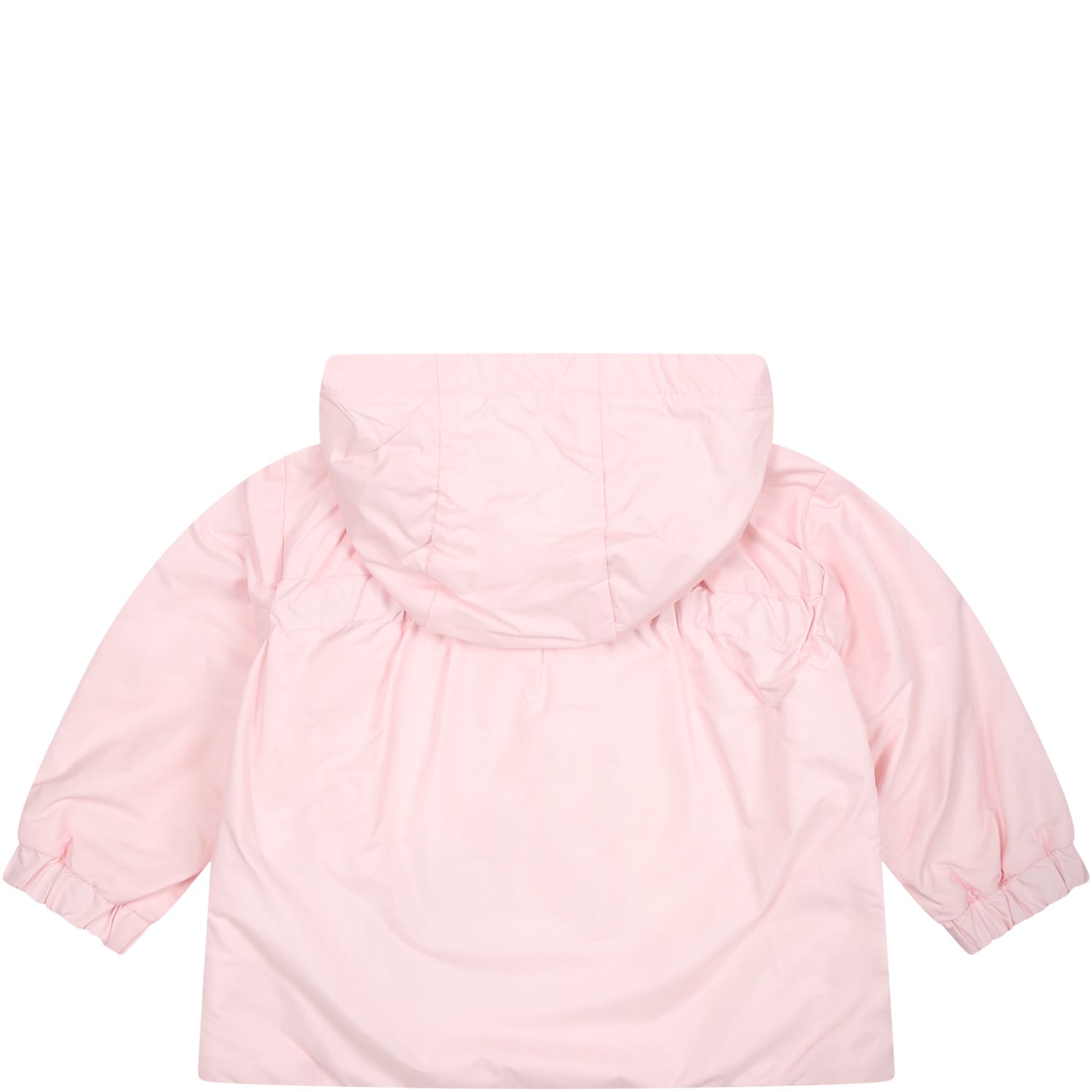 Shop Moncler Windbreaker For Baby Girl With Logo In Pink