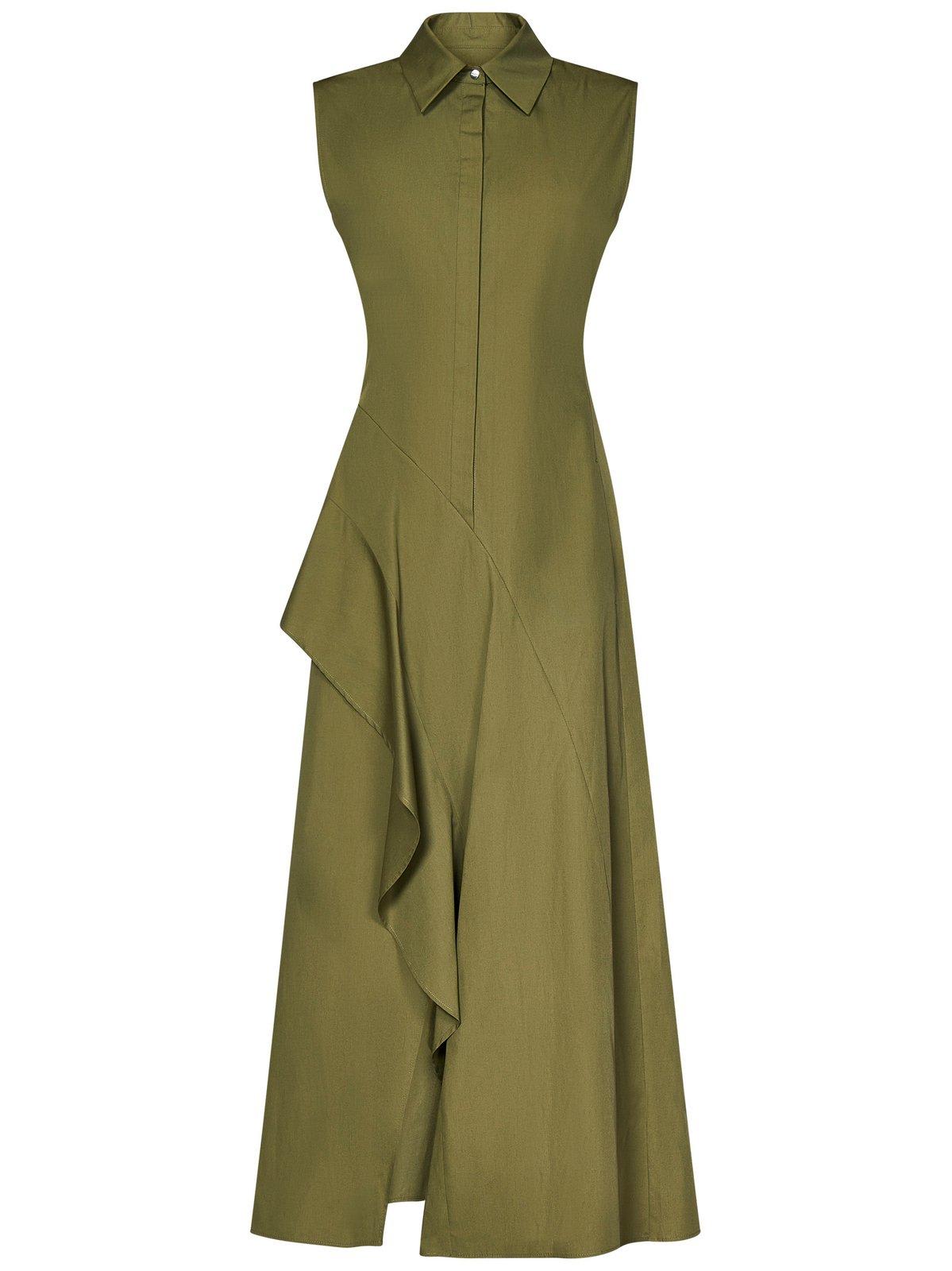 Shop Max Mara Keras Ruffled Sleeveless Dress Studio