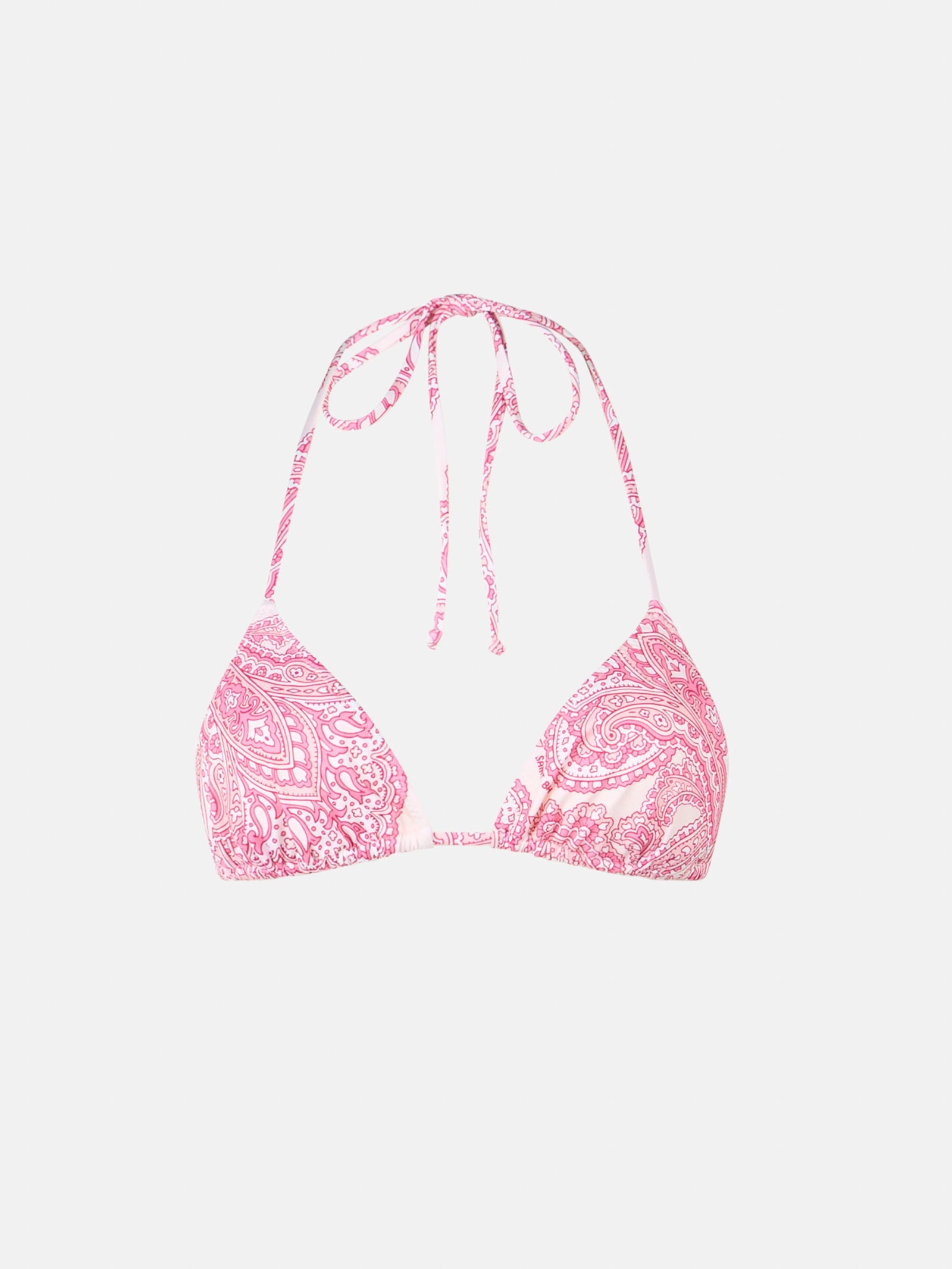 Mc2 Saint Barth Woman Pink Paisley Triangle Top Swimsuit Leah In Pink