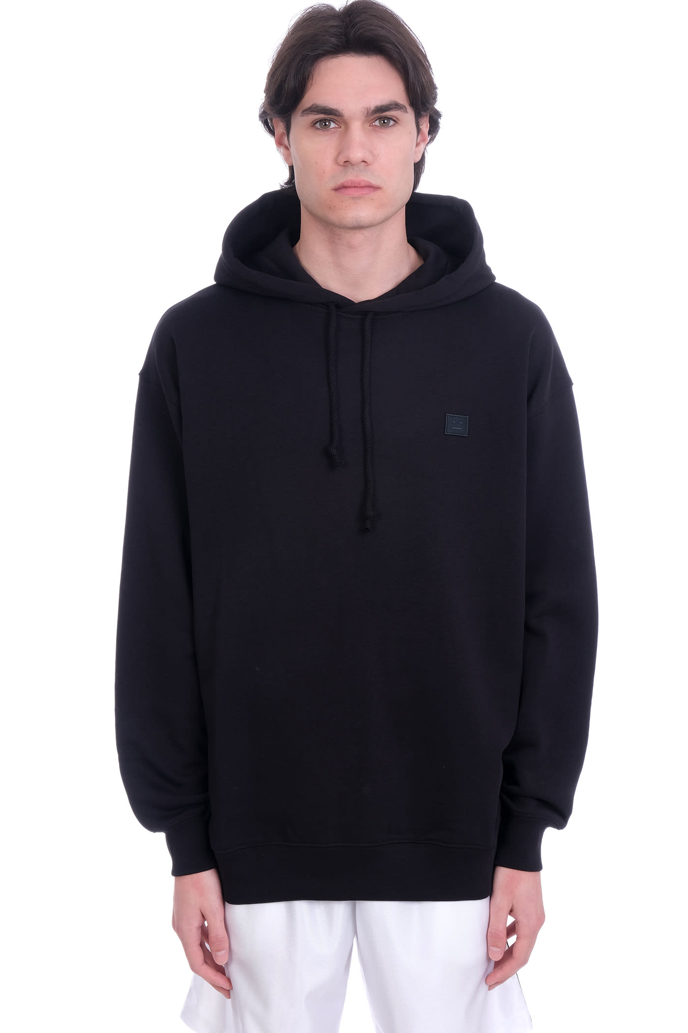 Acne Studios Ferrin Face Sweatshirt In Black Cotton