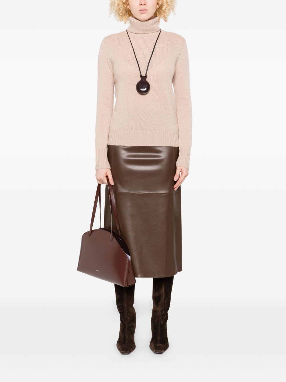 Allude Beige Turtleneck Sweater In Neutral
