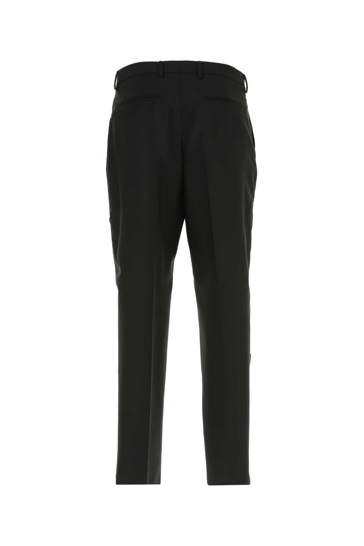 Shop Valentino Black Wool Blend Pant In 0no