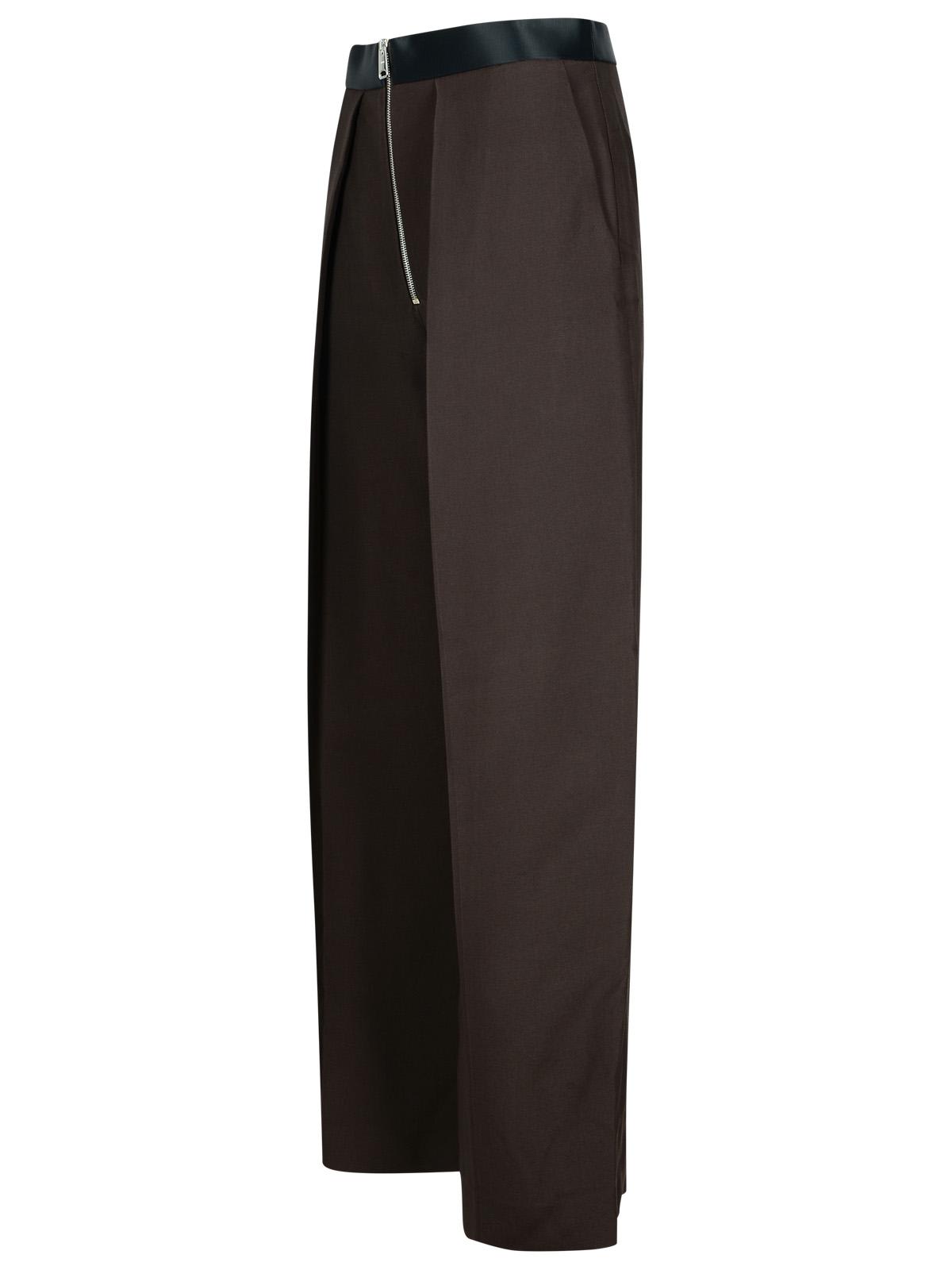 Shop Khaite Marine Brown Viscose Blend Pants