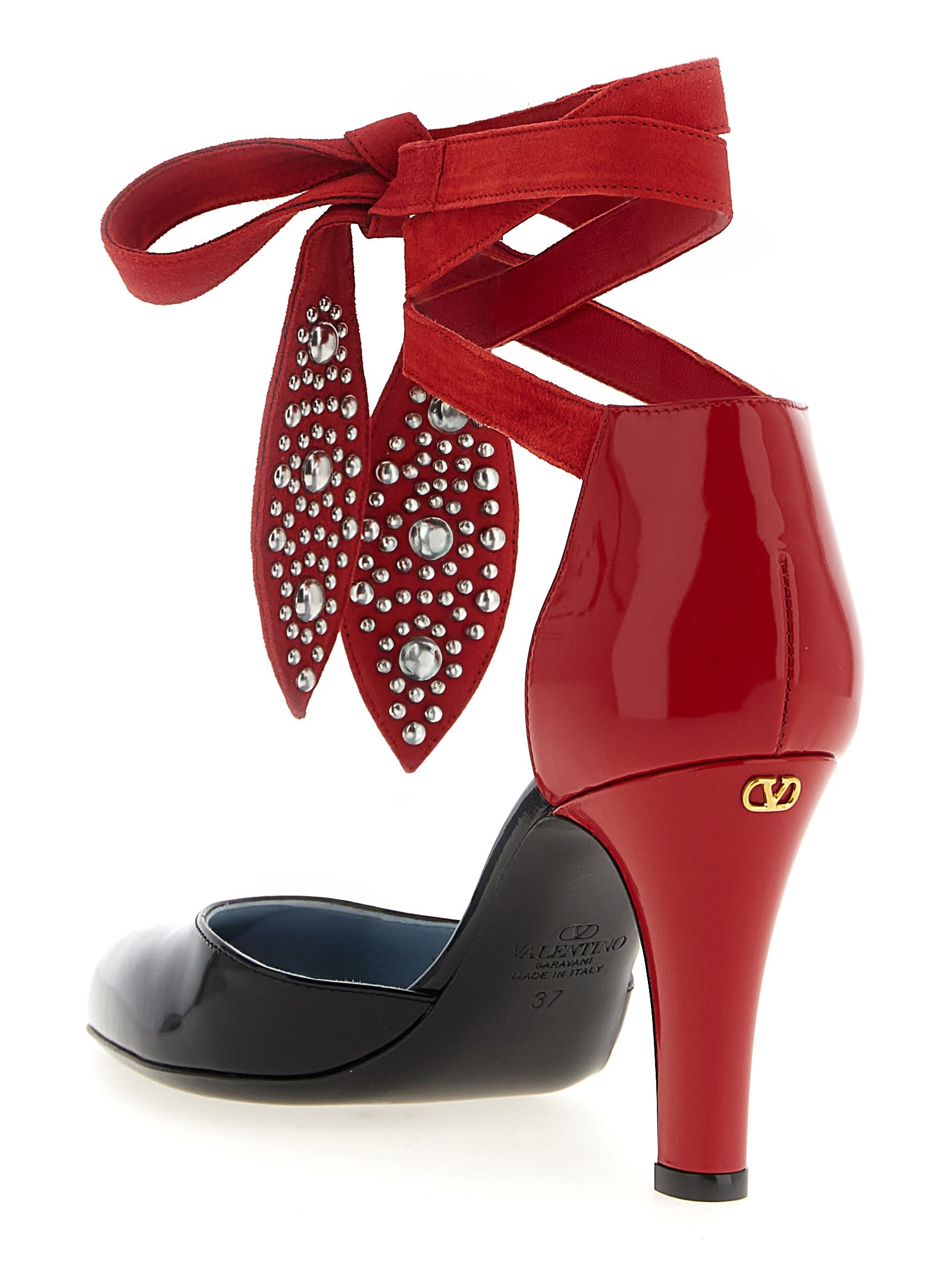 Shop Valentino Two-tone Leather Foliefoliage Pumps