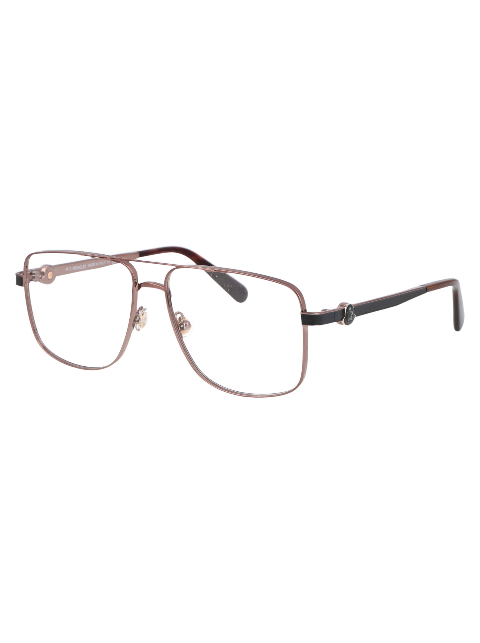 Shop Moncler Ml5178 Glasses In 036 Bronzo Scuro Lucido