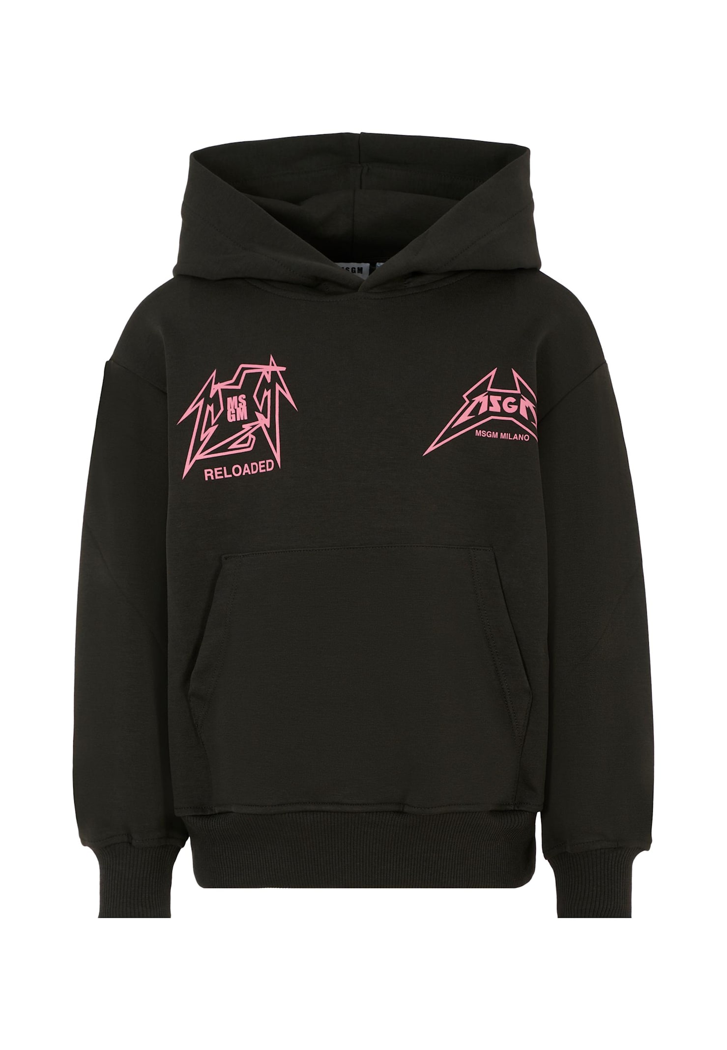 Msgm Black Sweatshirt For Girl With Logo In Black